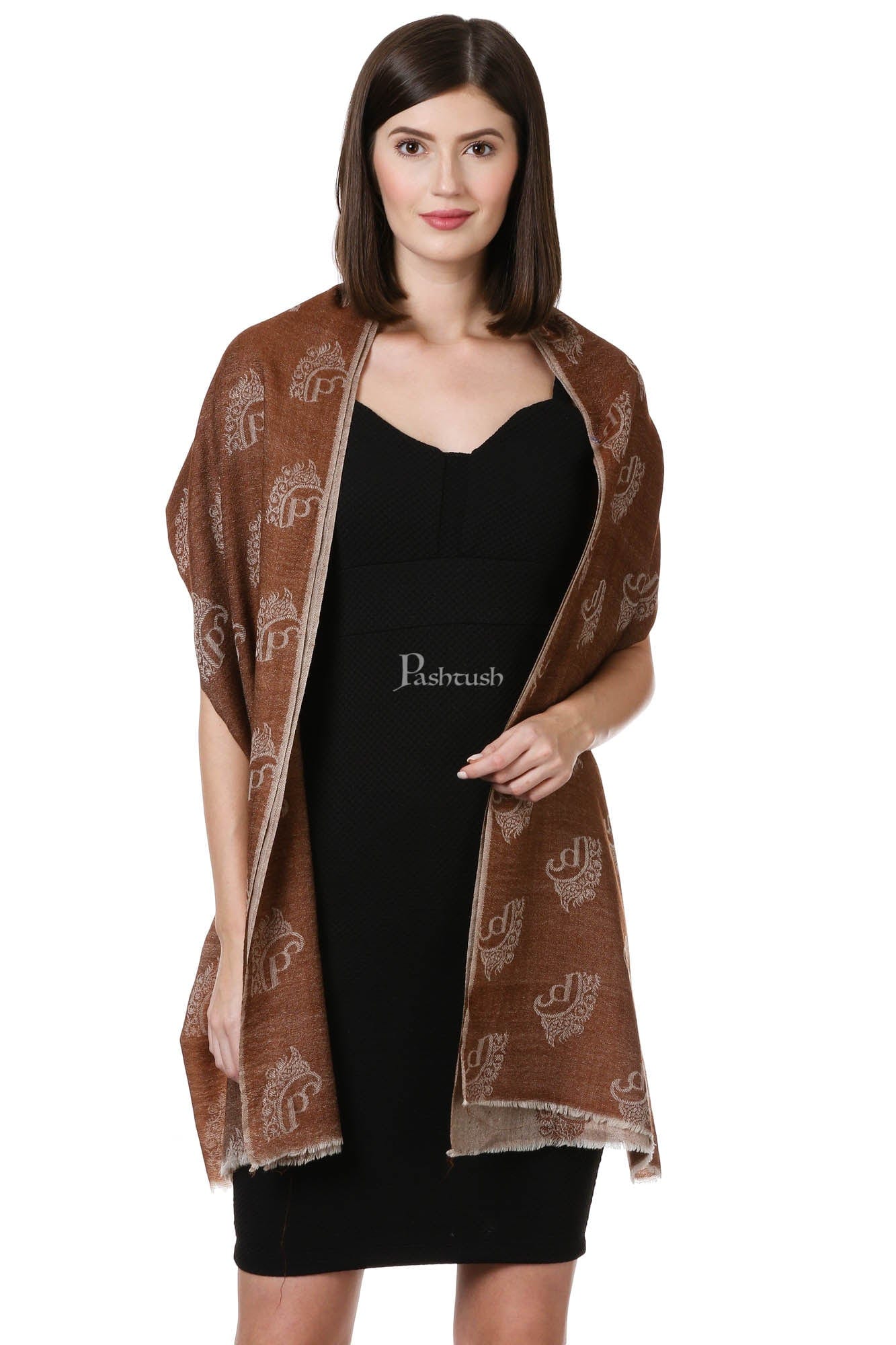 Pashtush India Womens Stoles and Scarves Scarf Pashtush Signature Scarf, Fine Wool Luxury Design Scarf, Stole, Weaving Design For Women