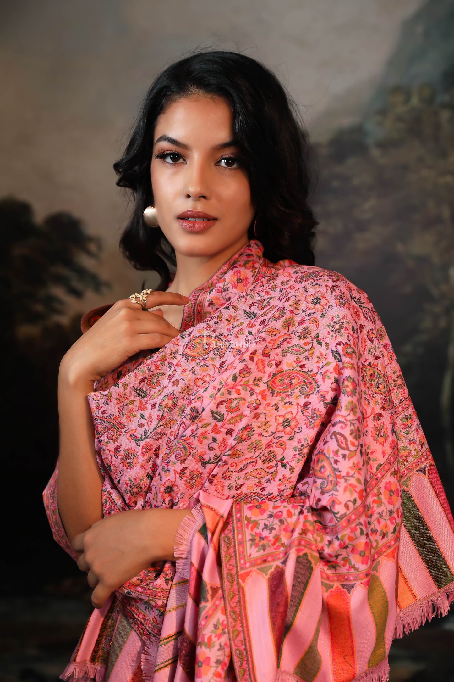 Pashtush India Womens Shawls Pashtush women faux pashmina shawl, ethnic weave design, multi color