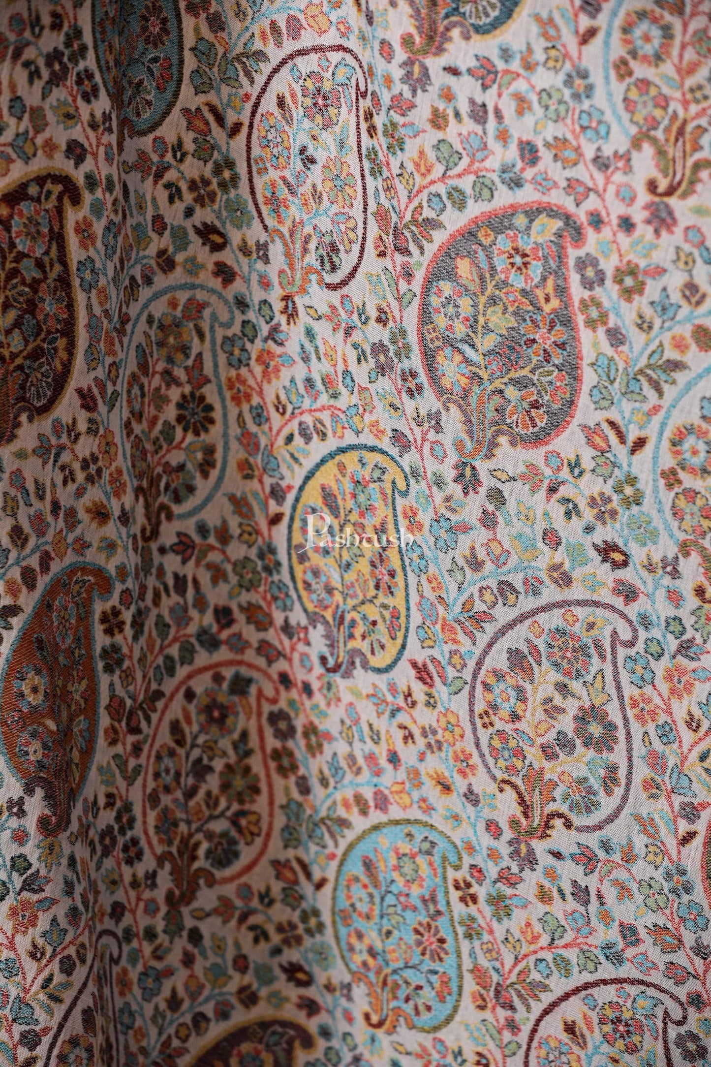 Pashtush India 70x200 Pashtush Women's Albino White Peacock Inspired Scarf, Extra Soft Bamboo