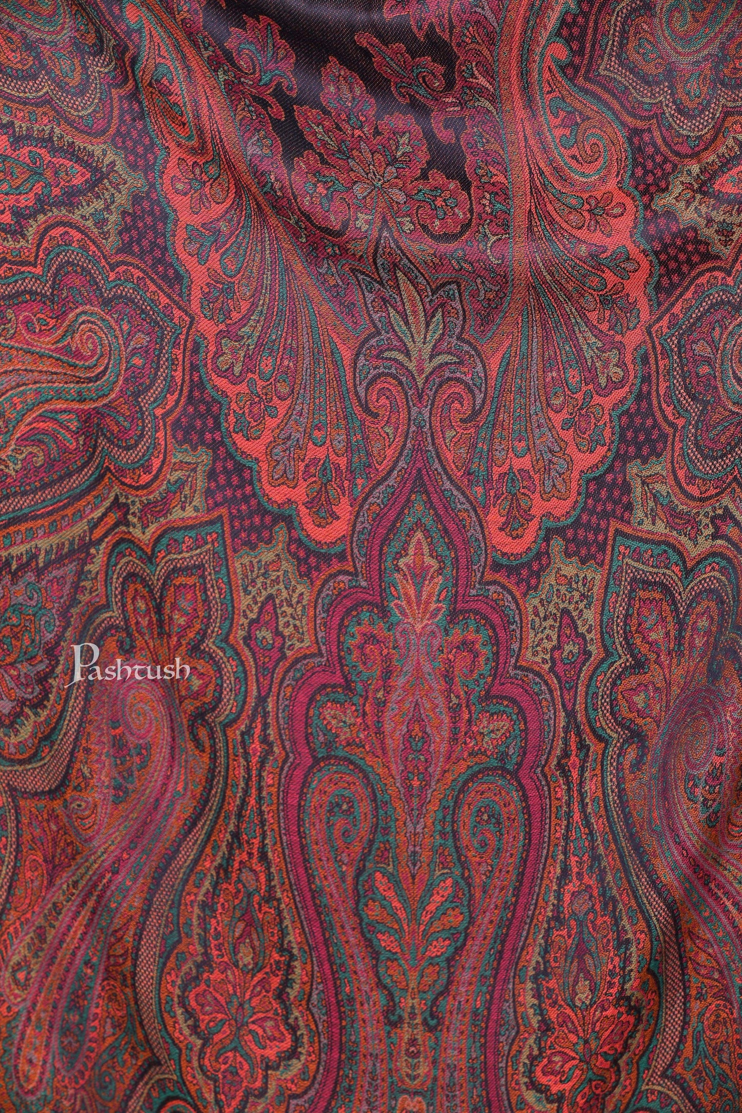Pashtush Shawl Store Stole Pashtush Women's Antique Scarf, Extra soft Bamboo, Ethnic Kashmiri Weave