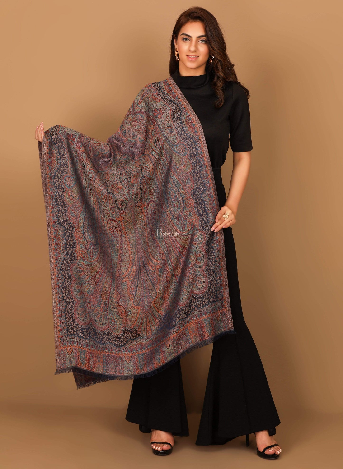 Pashtush Shawl Store Stole Pashtush Women's Antique Scarf, Extra soft Bamboo, Paisley Gardens