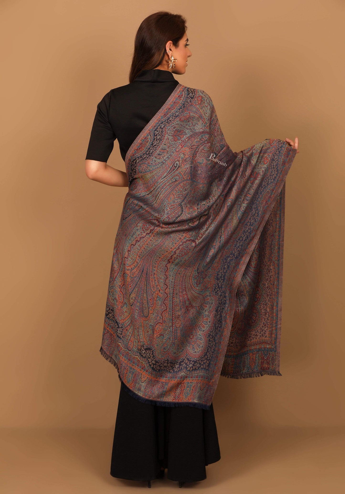 Pashtush Shawl Store Stole Pashtush Women's Antique Scarf, Extra soft Bamboo, Paisley Gardens