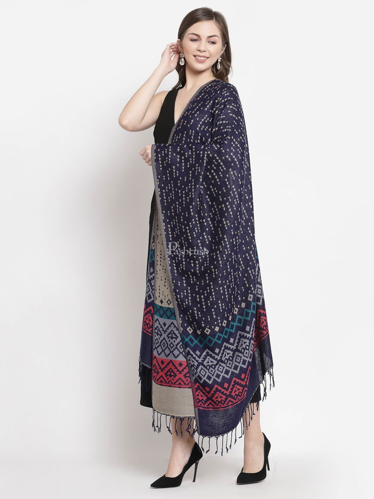 Pashtush India Womens Stoles and Scarves Scarf Pashtush Women'S Aztec Design, Soft Bamboo Scarf