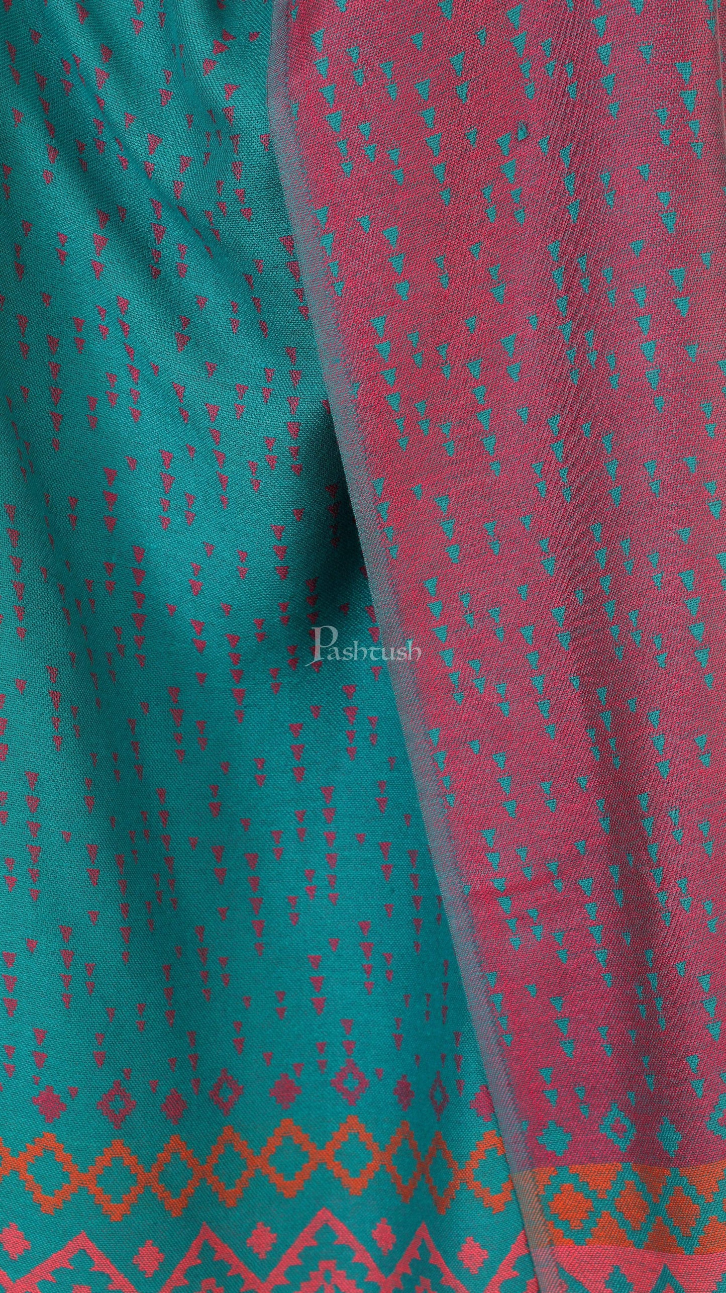 Pashtush India 70x200 Pashtush Women's Aztec Design, Soft Bamboo Scarf, Reversible