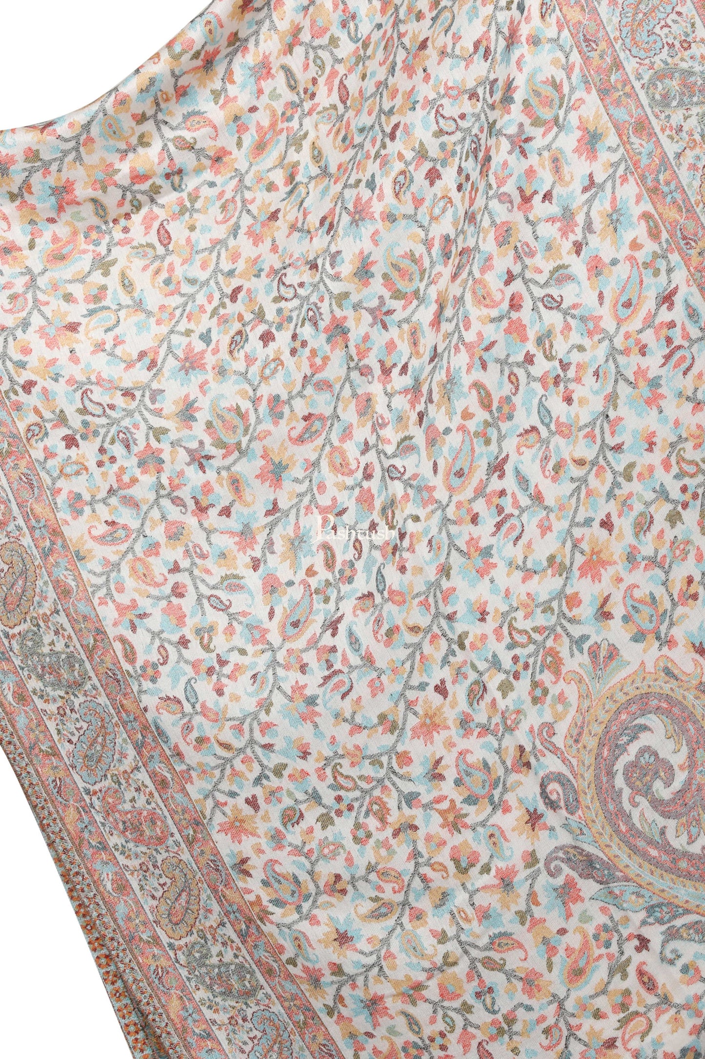Pashtush India Womens Stoles and Scarves Scarf Pashtush Women'S Ethnic Design, Soft Bamboo Scarf, Stoles, Wraps (Ivory)