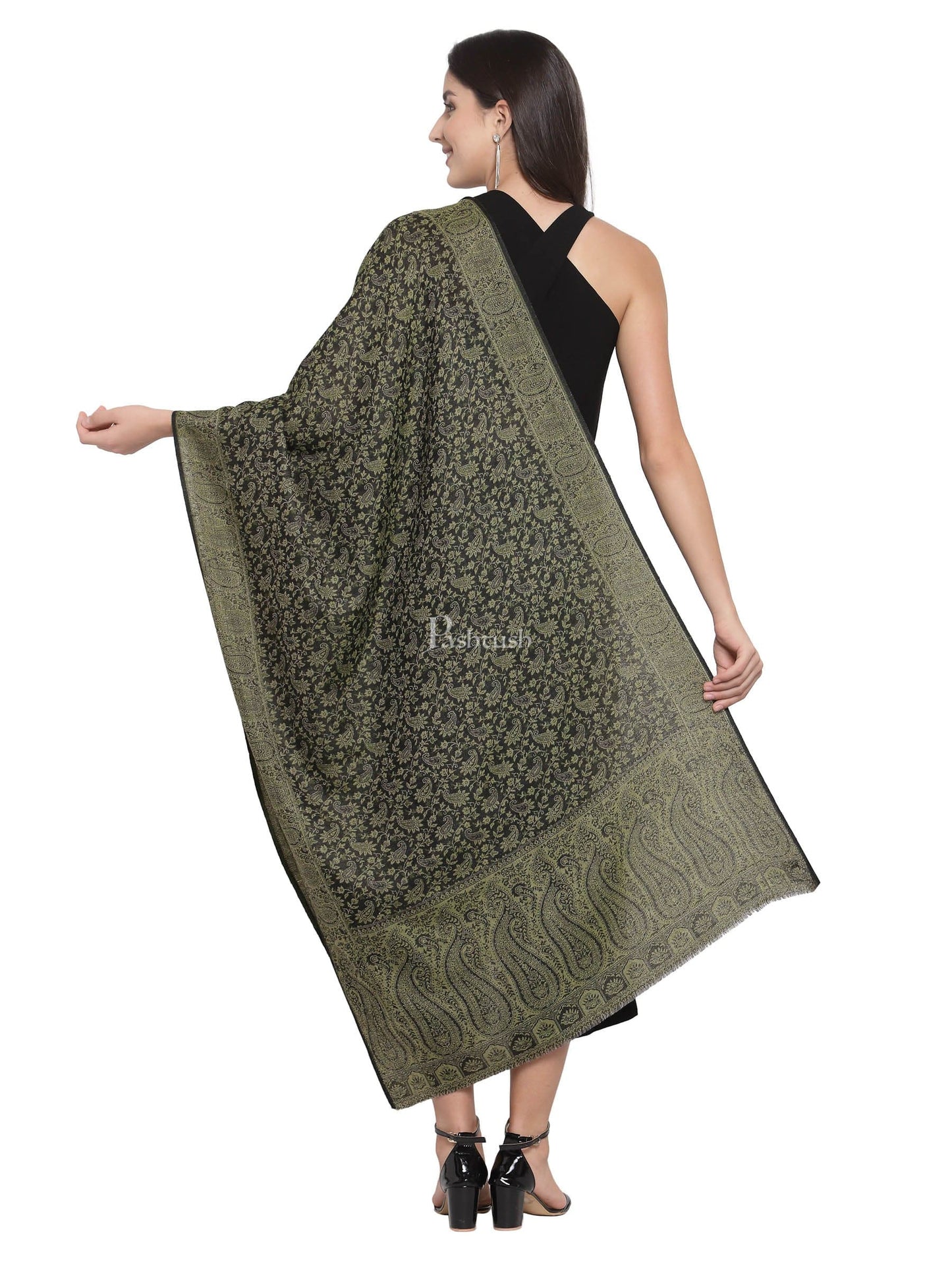 Pashtush India Womens Stoles and Scarves Scarf Pashtush Women'S Ethnic Weave Stole, Fine Wool