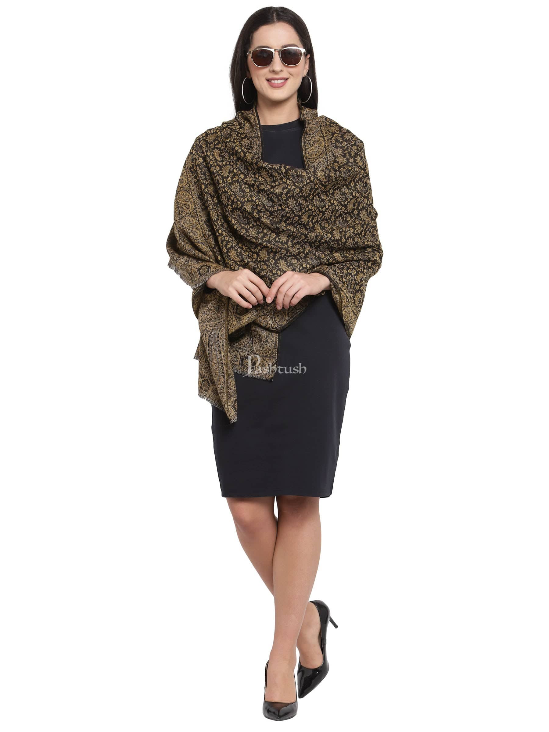 Pashtush India Womens Stoles and Scarves Scarf Pashtush Women'S Ethnic Weave Stole, Fine Wool