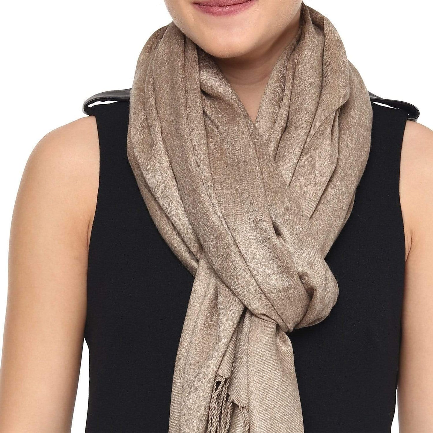Pashtush India 70x200 Pashtush Women's Fine Wool Jacquard Scarf Luxury Fine Wool, Soft and Warm Stole