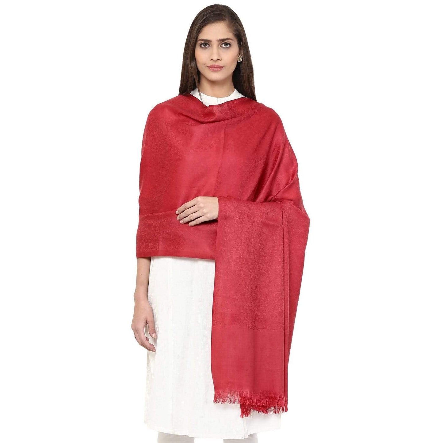 Pashtush Women'S Fine Wool Shawl, Paisley Design, Morning Rose
