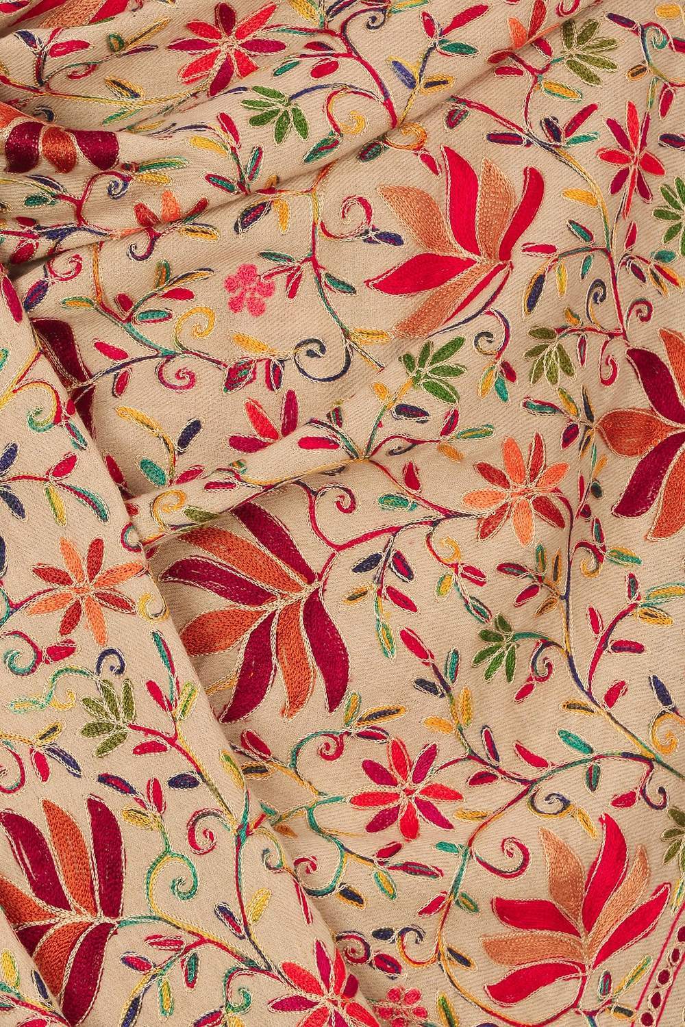 Pashtush Women’s Hand Embroidered Heavy Nalki Jaal Shawl