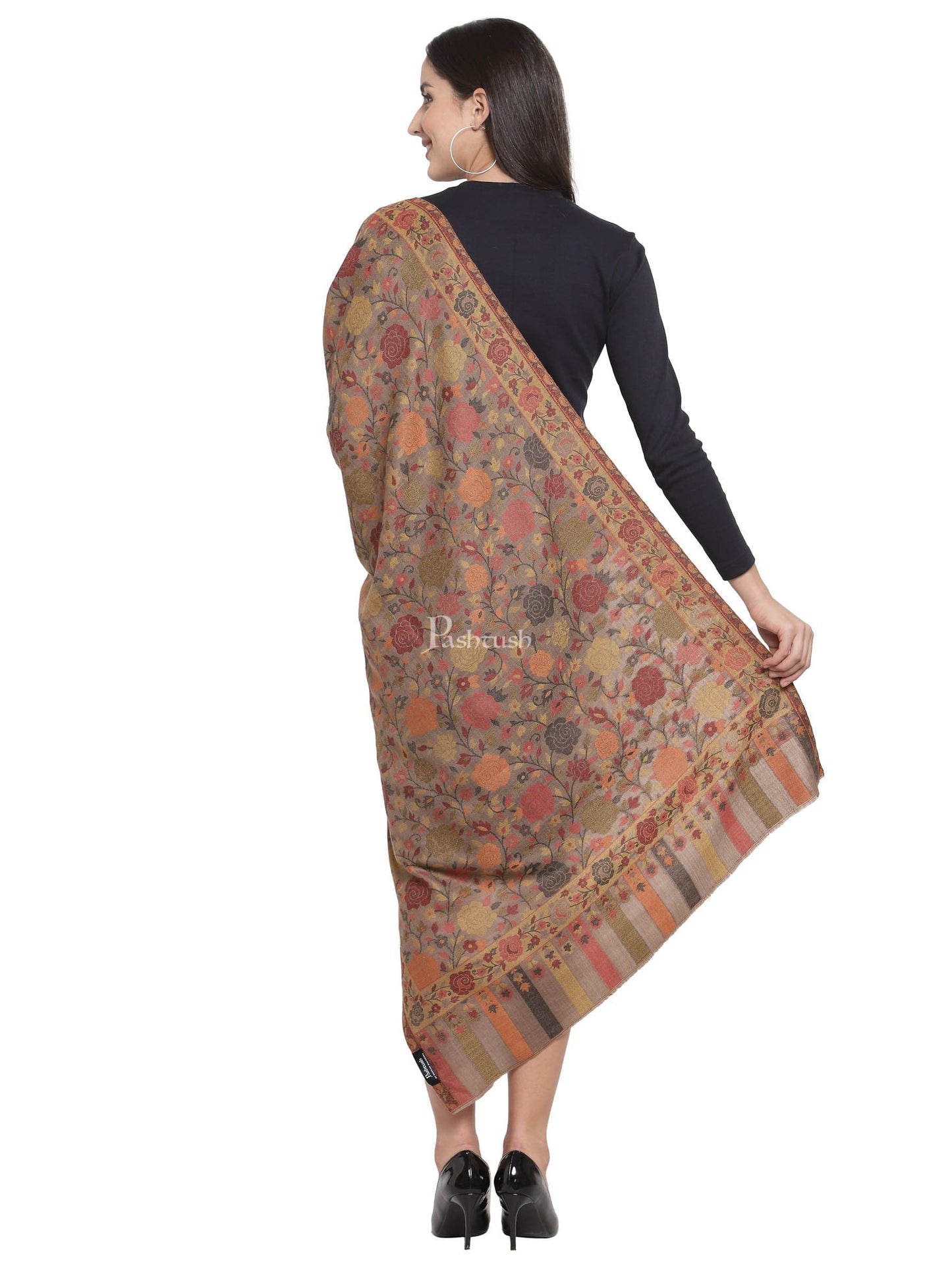 Pashtush India Womens Stoles and Scarves Scarf Pashtush Women'S Jacquard Ethnic Light Weight Floral Stole , Multi-Coloured