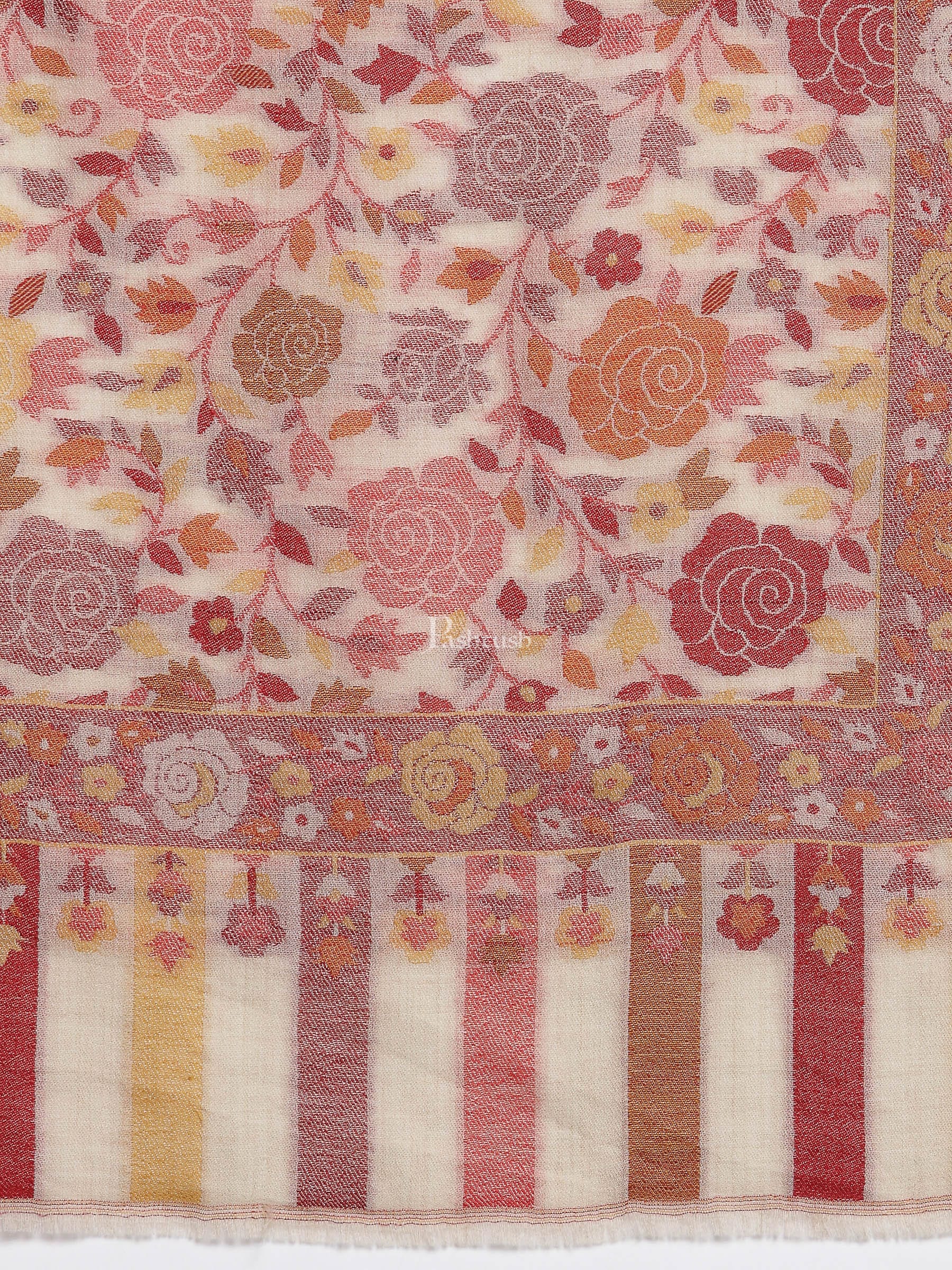 Pashtush India Womens Stoles and Scarves Scarf Pashtush Women's Jacquard Ethnic Light Weight Floral Stole, Multicolour