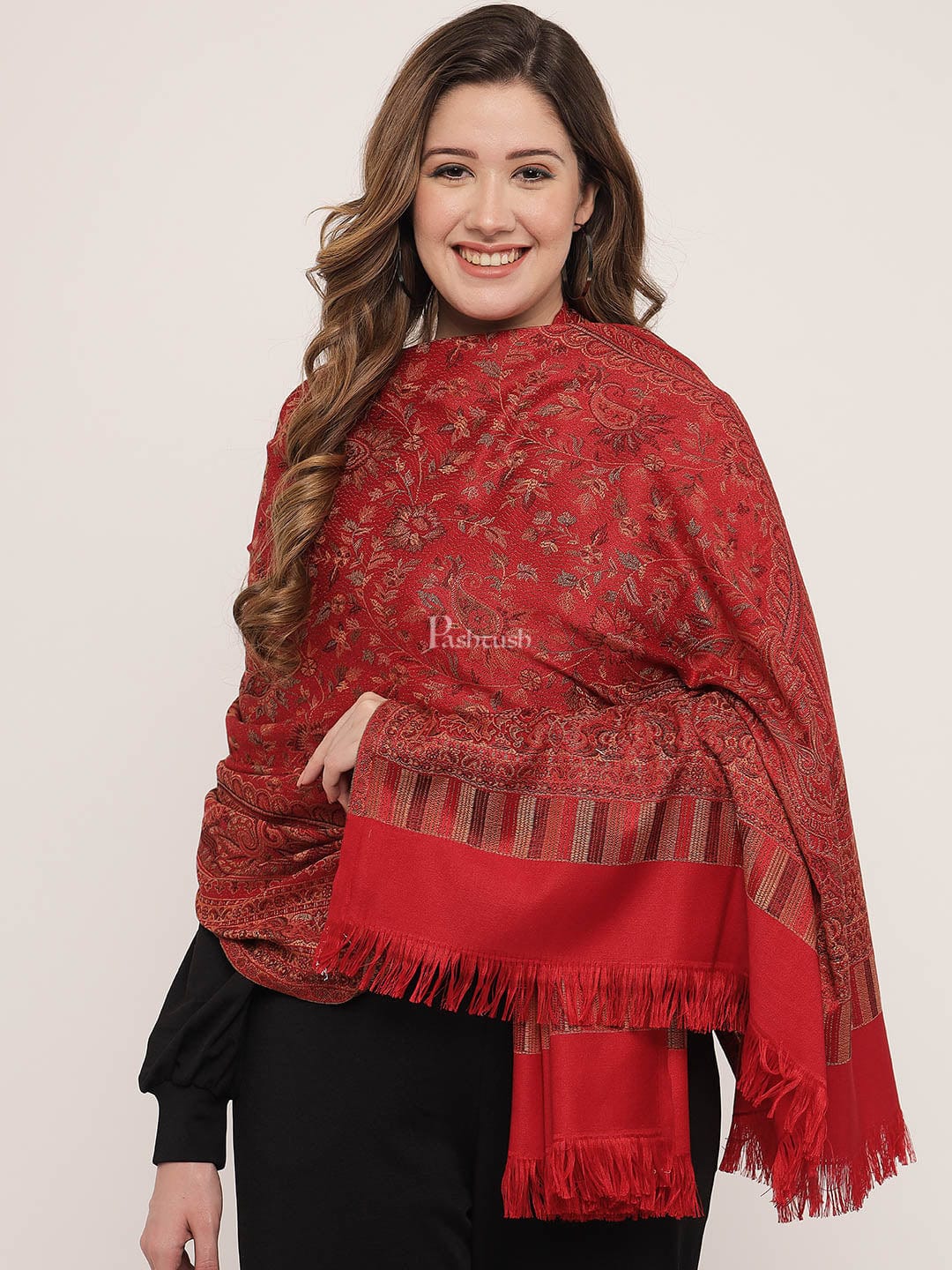 Pashtush India Womens Shawls Pashtush Women'S Jamawar Shawl