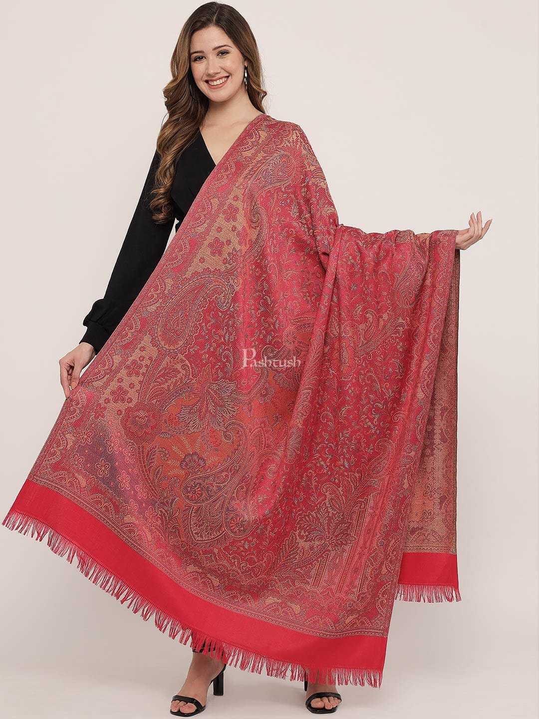 Pashtush India Womens Shawls Pashtush Women'S Jamawar Shawl
