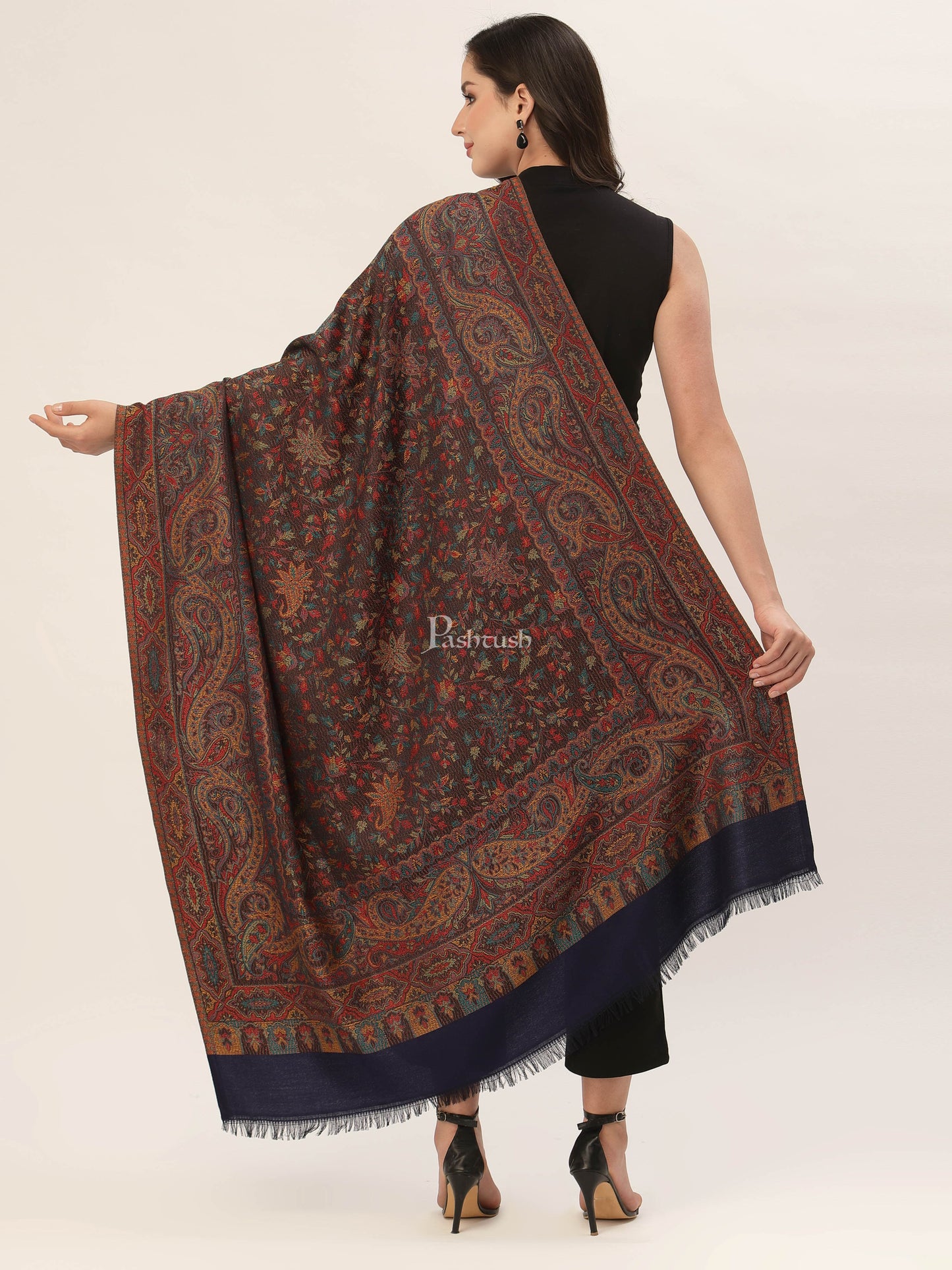 Pashtush India Womens Shawls Pashtush Women'S Jamawar Shawl, Faux Pashmina
