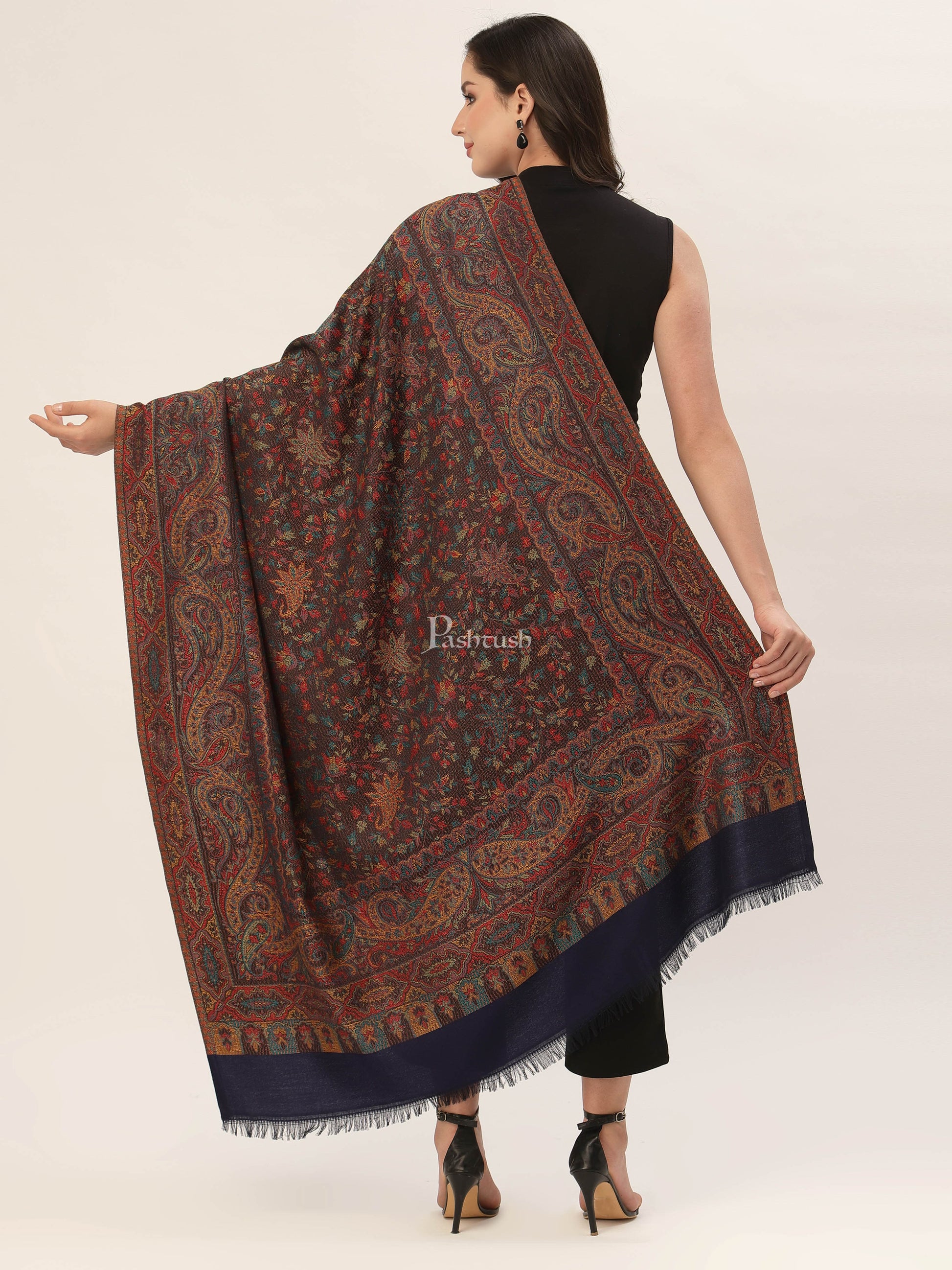 Pashtush India Womens Shawls Pashtush Women'S Jamawar Shawl, Faux Pashmina