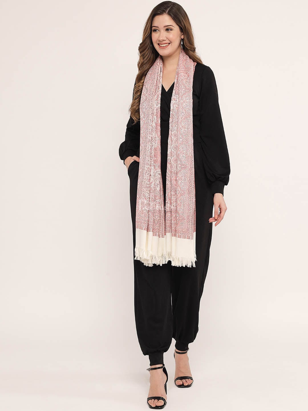 Pashtush India Womens Shawls Pashtush Women'S Jamawar Shawl, Ivory