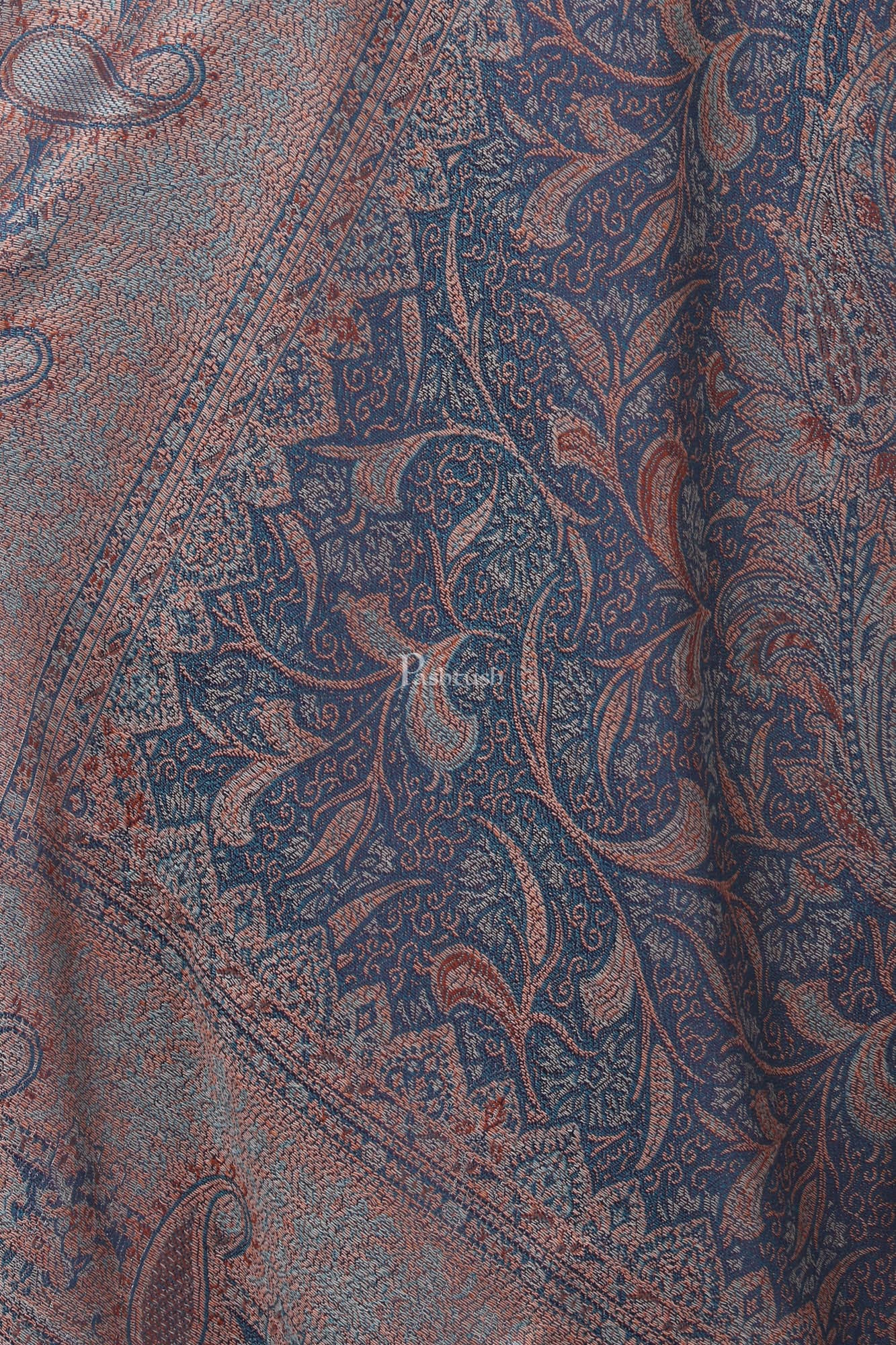 Pashtush India Womens Shawls Pashtush Women'S Jamawar Shawl, Navy Blue