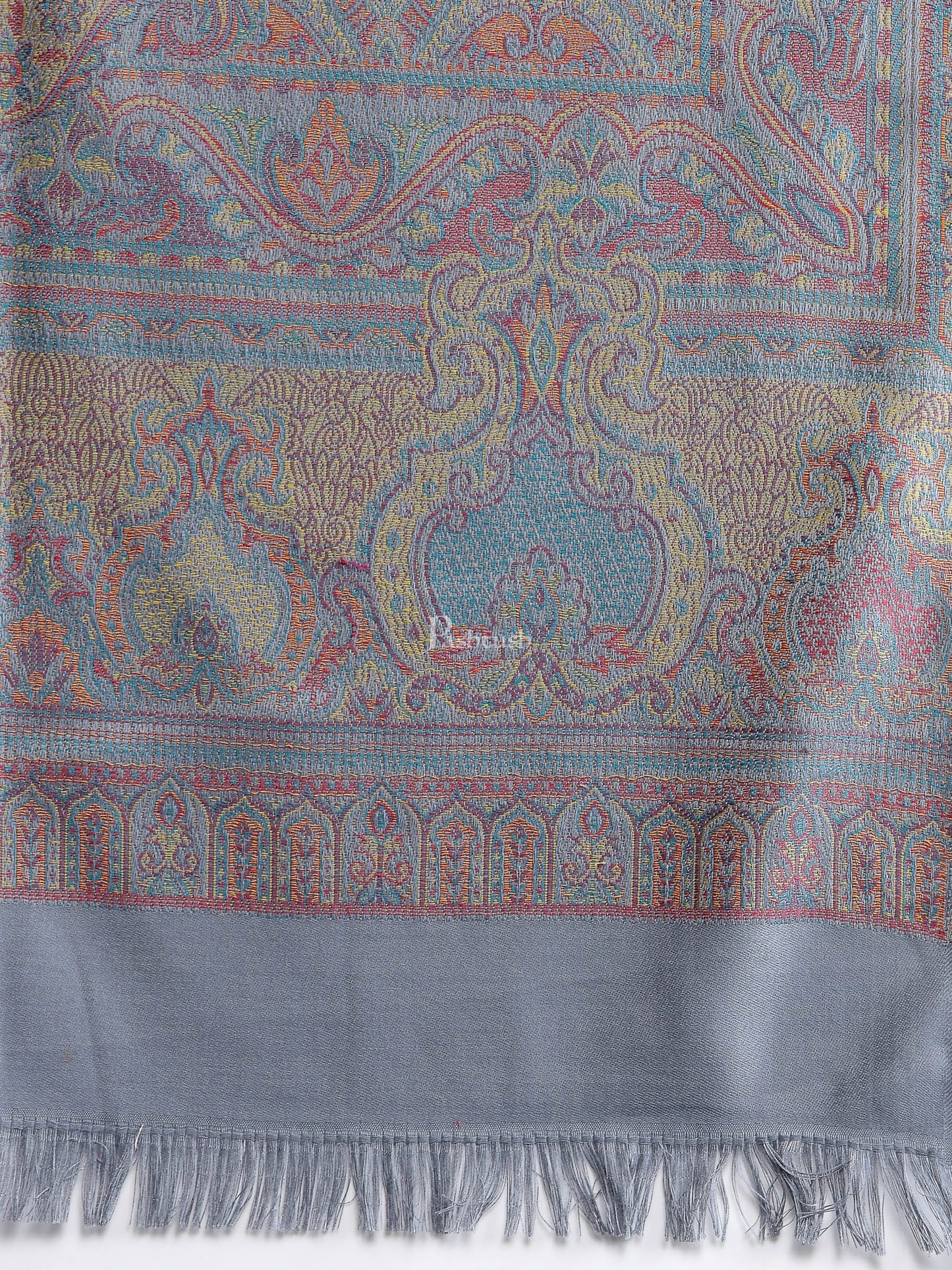 Pashtush India Womens Shawls Pashtush Women'S Jamawar Shawl, Slate Grey