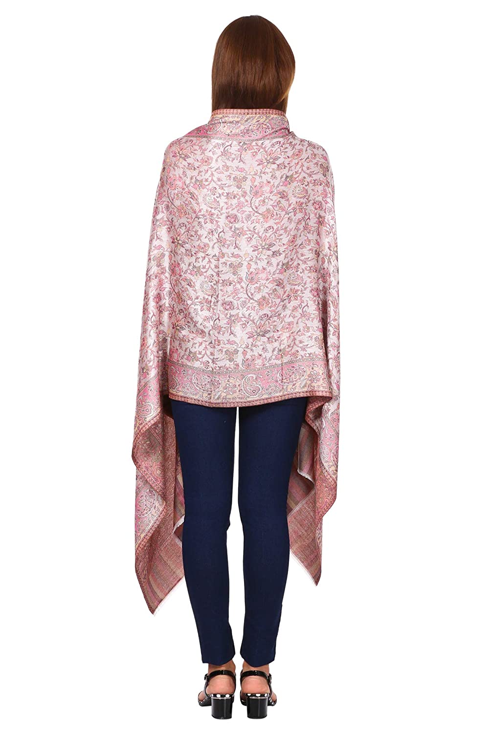 Pashtush Women'S Ethnic Design, Soft Bamboo Scarf, Casual Stole, Flamingo Pink