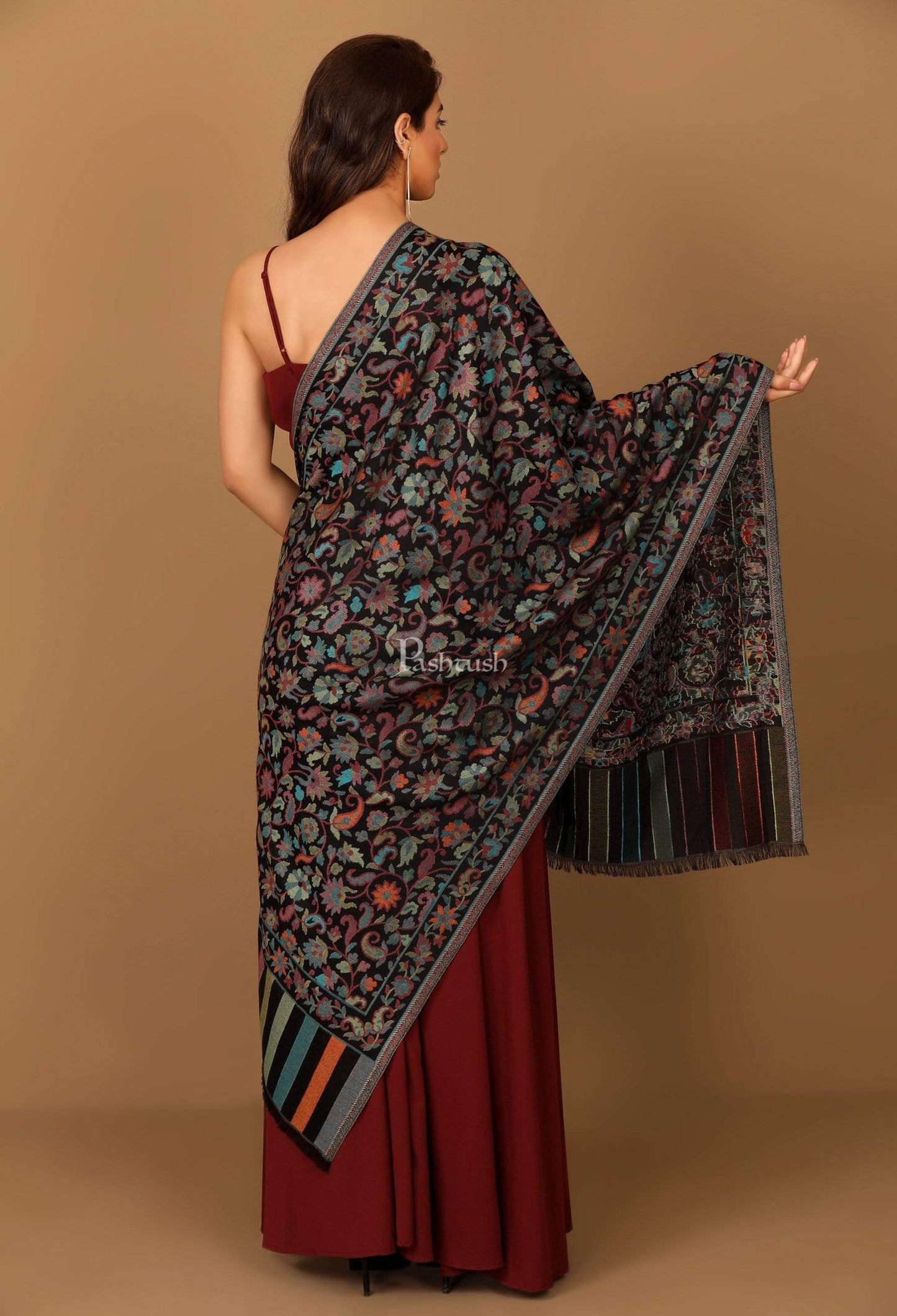 Pashtush Shawl Store Stole Pashtush Women's Kaani Design, Soft Bamboo Scarf, Casual Stoles - Multicoloured