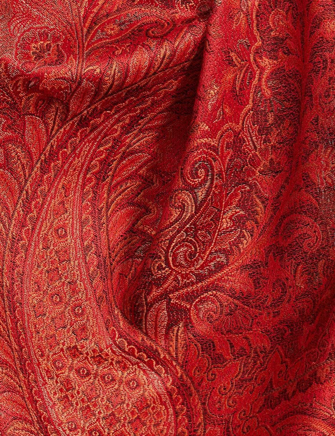 Pashtush India 100x200 Pashtush Women's Kashmiri Jamawar Shawl, Deep Maroon