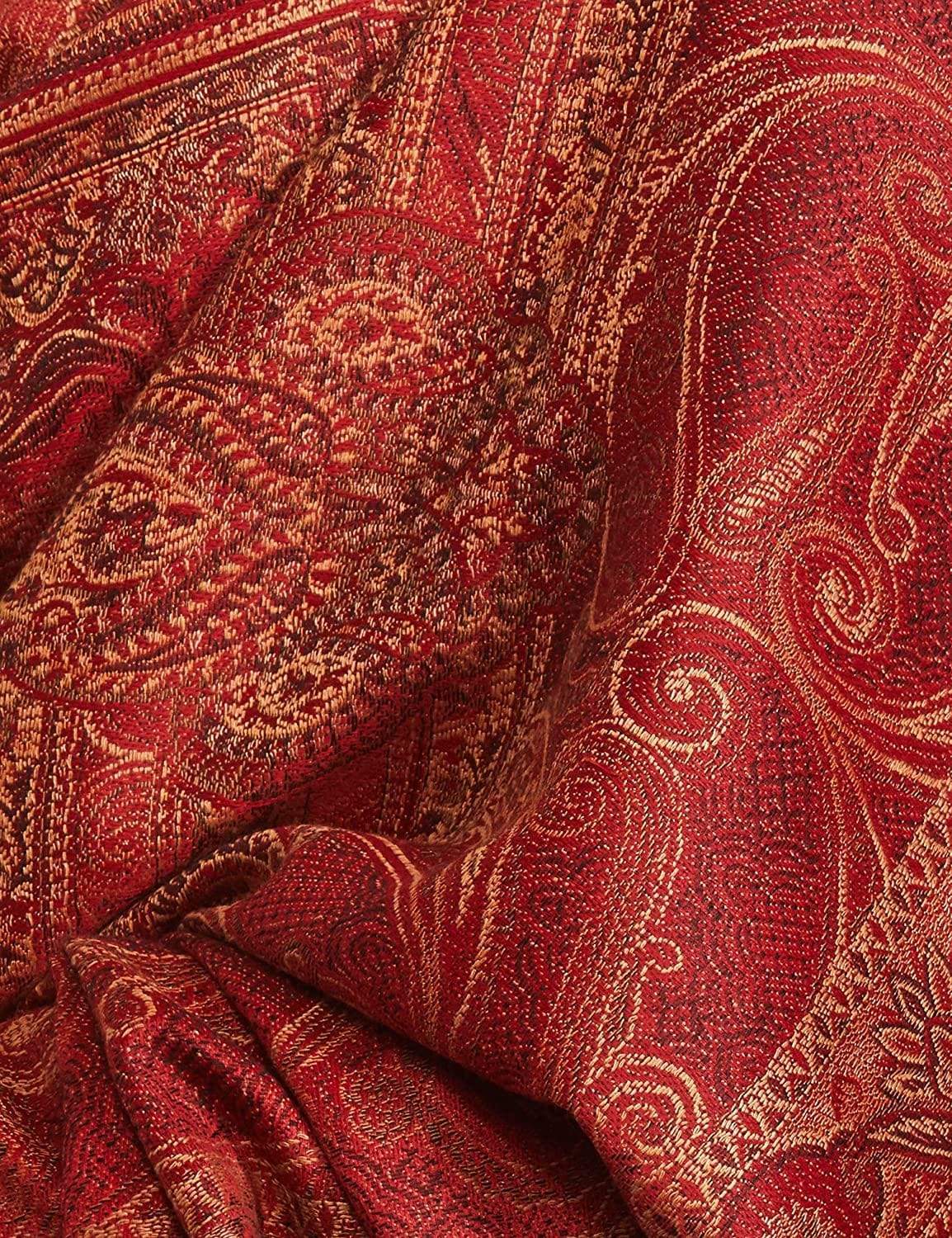 Pashtush India 100x200 Pashtush Women's Kashmiri Jamawar Shawl, Deep Maroon