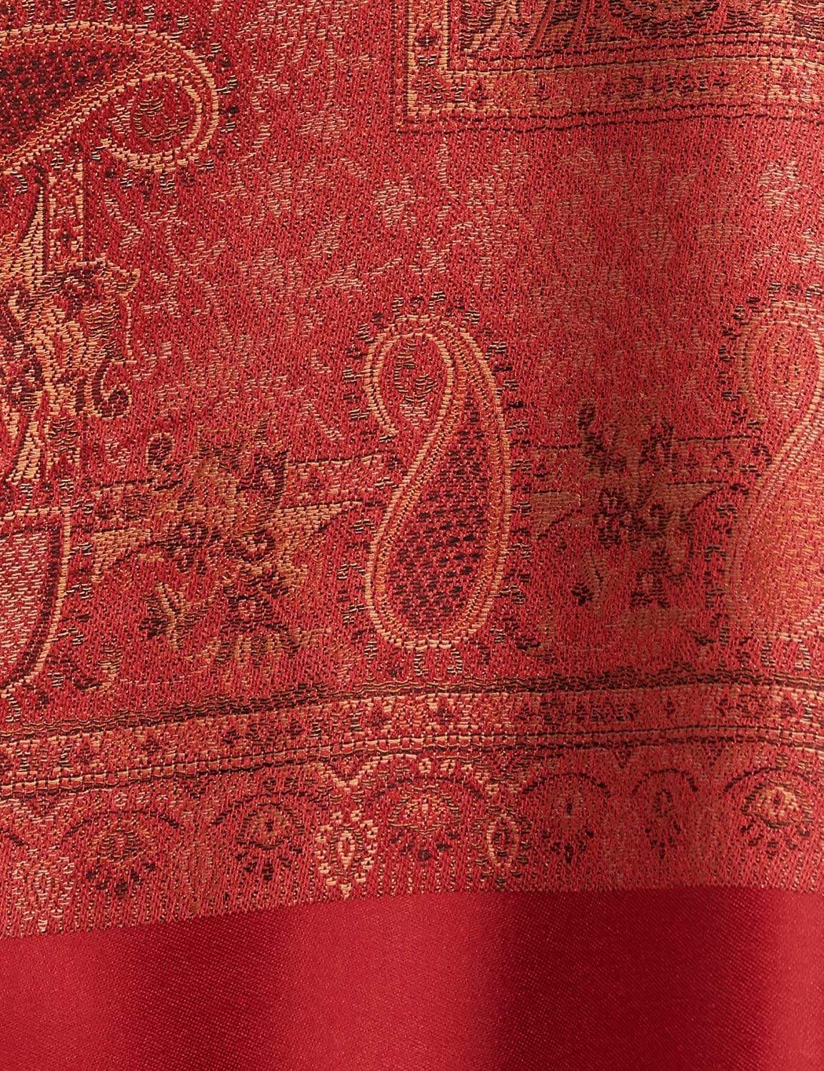 Pashtush India 100x200 Pashtush Women's Kashmiri Jamawar Shawl, Faux Pashmina, Red