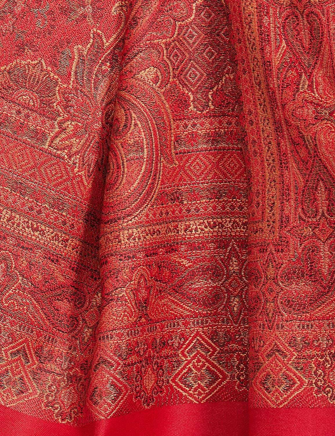 Pashtush India 100x200 Pashtush Women's Kashmiri Jamawar Shawl, Scarlet Red