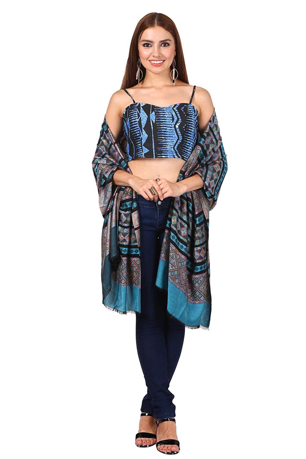 Pashtush Women'S Aztec Design, Soft Bamboo Scarf, Casual Shawls, Stoles, Wraps, Aztec Collection (Soft Bamboo)