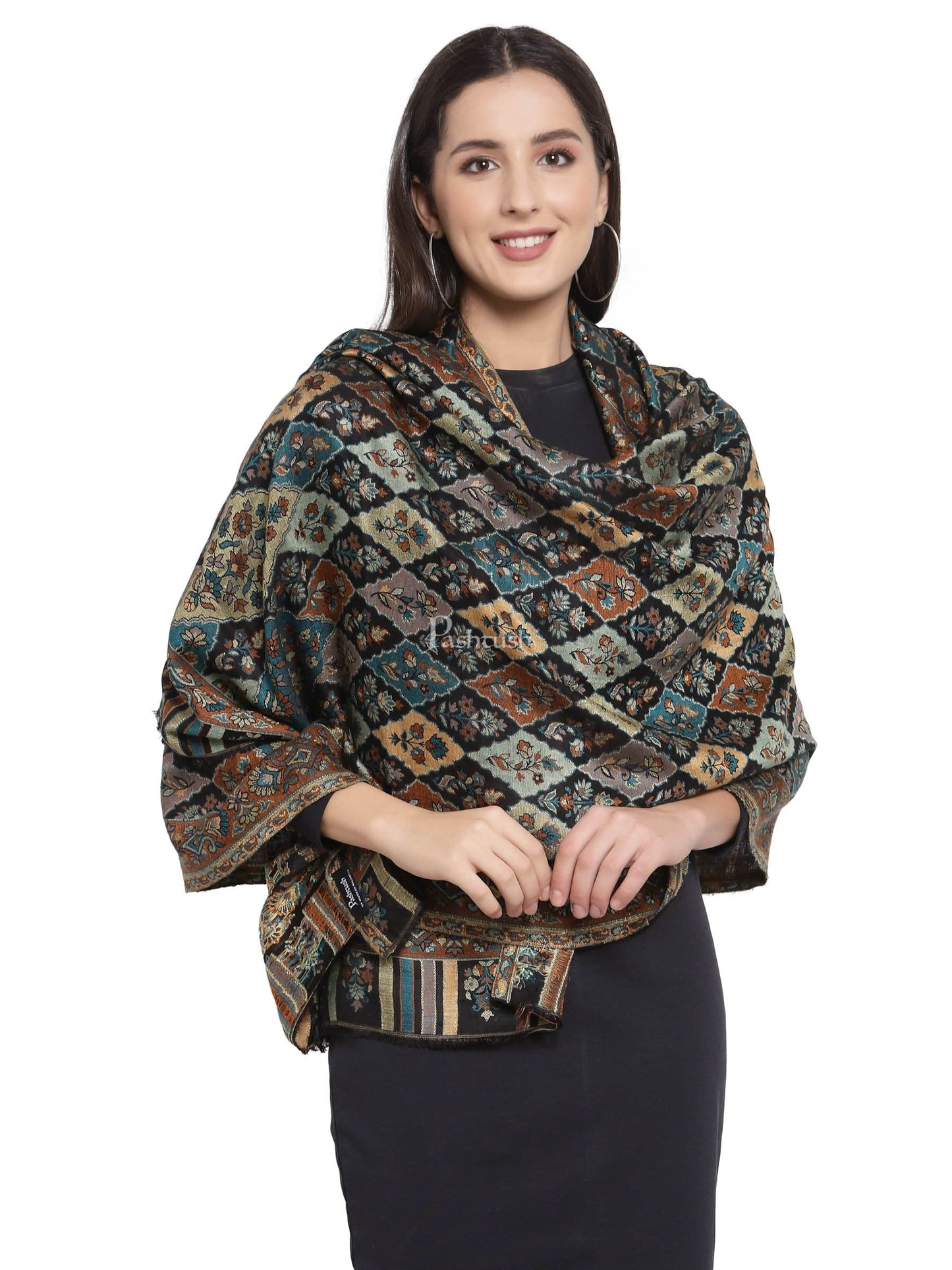Pashtush India Womens Stoles and Scarves Scarf Pashtush Women'S Paisley Design, Soft Bamboo Scarf, Multi Coloured