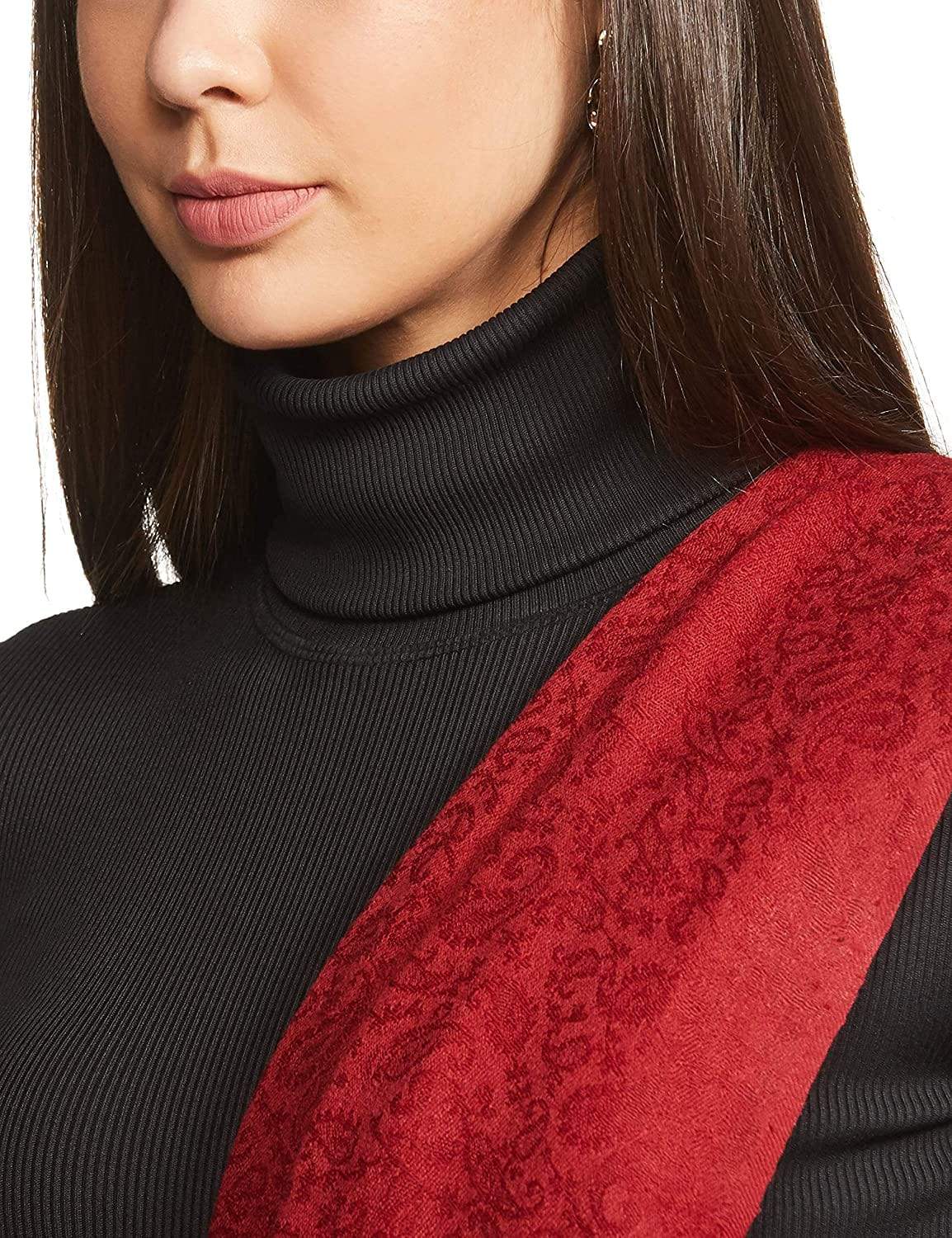 Pashtush India 70x200 Pashtush Women's Reversible Fine Wool Stole Scarf - Maroon