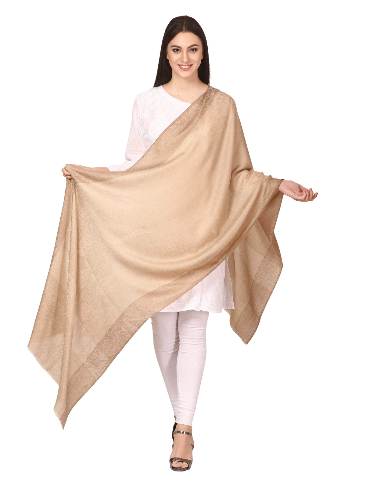 Pashtush India 70x200 Pashtush Women's Reversible Stole, Fine Wool Scarf (Extra Soft and warm)