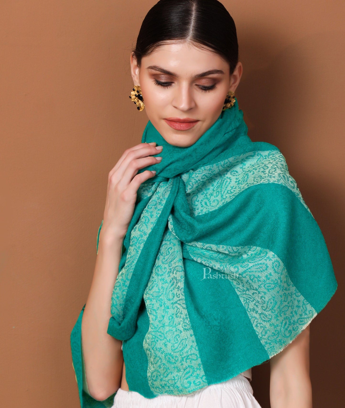 Pashtush India Womens Stoles and Scarves Scarf Pashtush Women's Reversible Stole, Scarf With Stripes