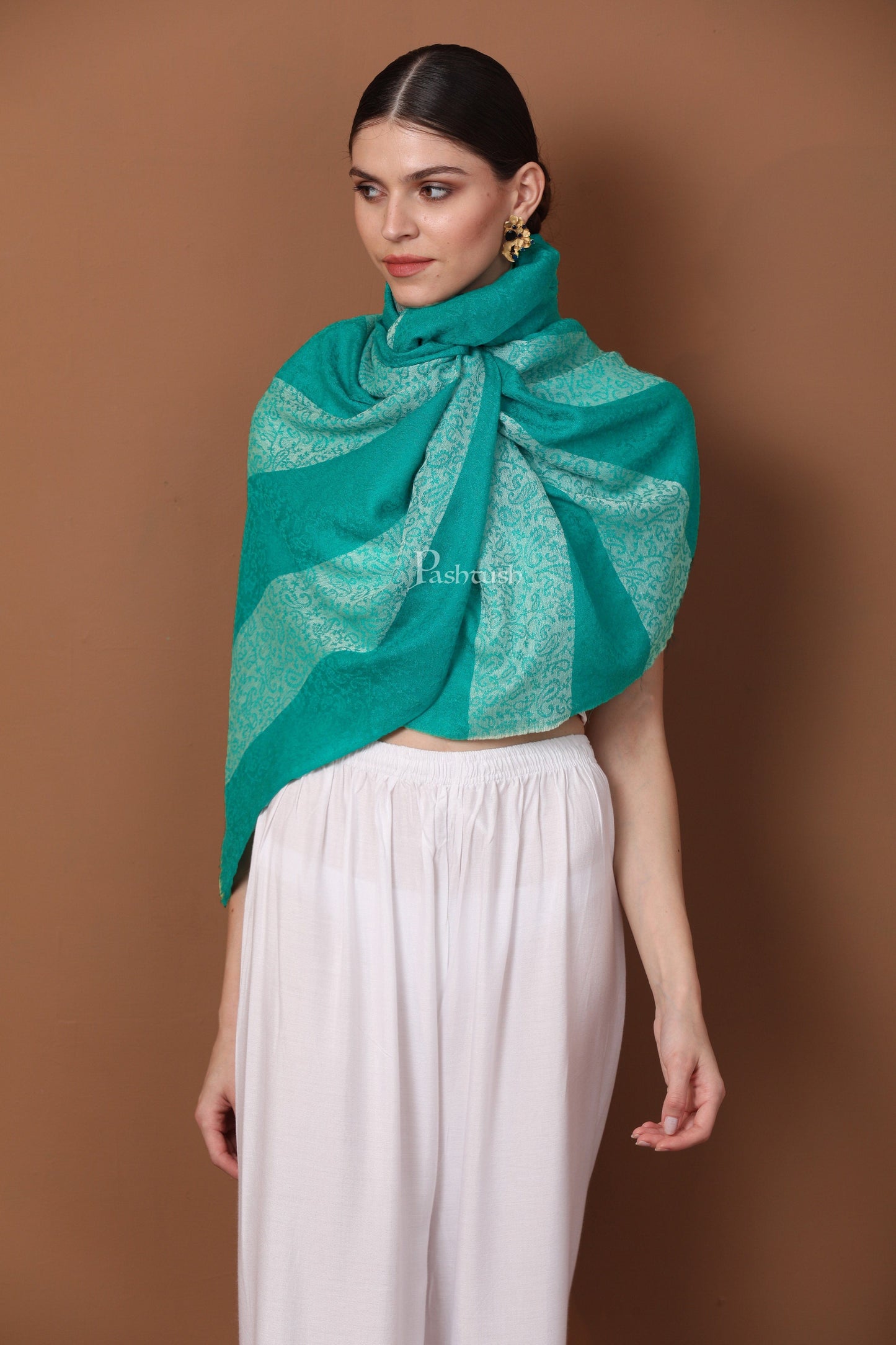 Pashtush India Womens Stoles and Scarves Scarf Pashtush Women's Reversible Stole, Scarf With Stripes