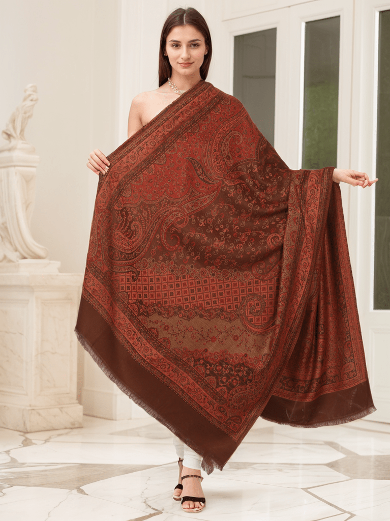 Pashtush India Womens Shawls Pashtush Women's Shawl, Faux Pashmina Design, Soft and Warm, Coffee