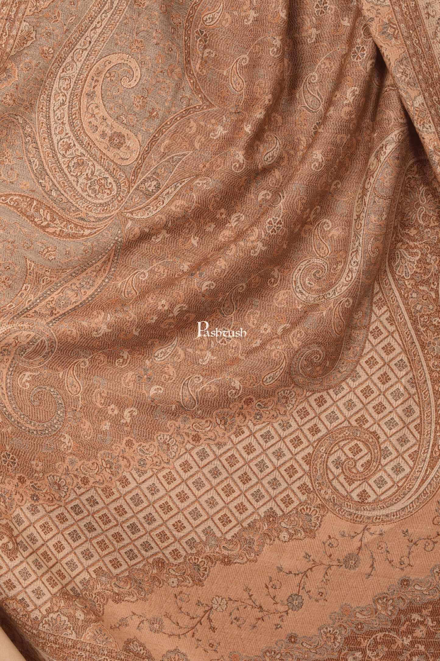Pashtush India Womens Shawls Pashtush Women'S Shawl, Warm And Soft, Faux Pashmina Design, Taupe