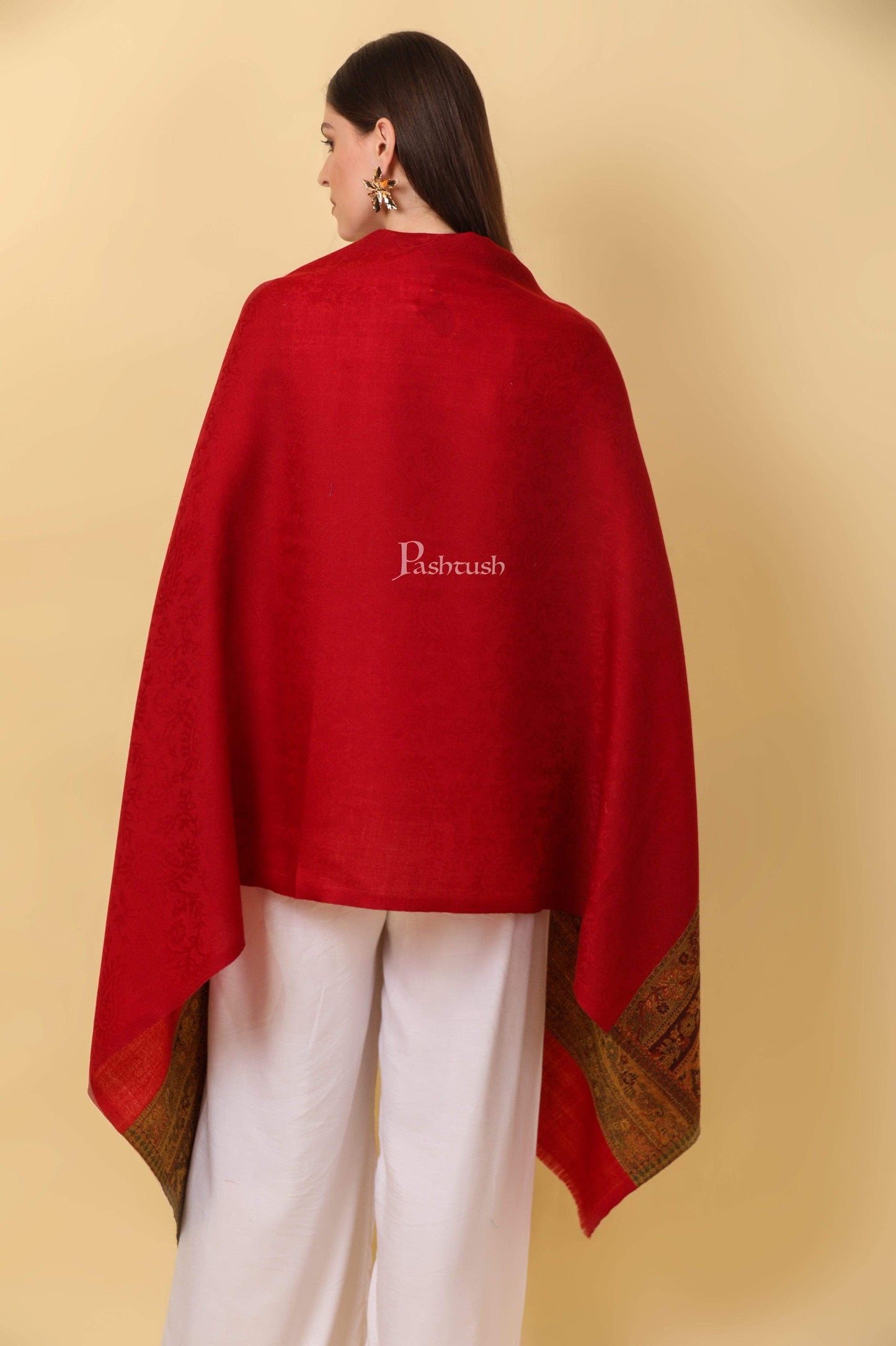 Pashtush India 70x200 Pashtush Women's Silk-Wool Reversible Stole