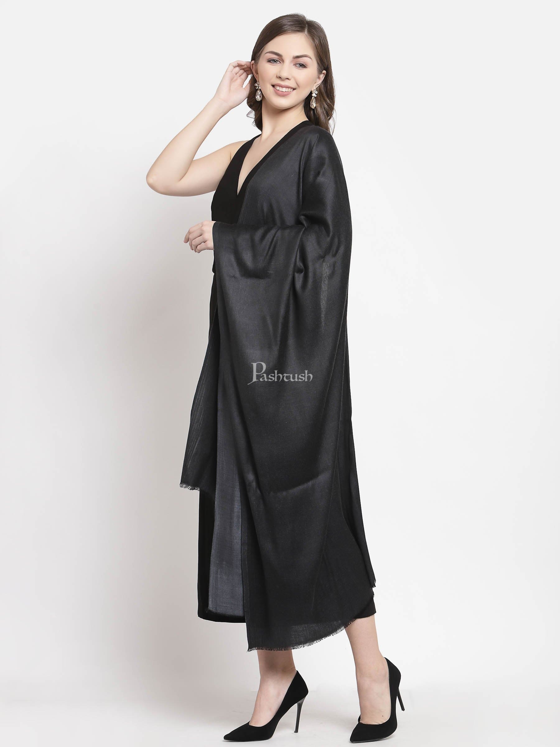 Pashtush India Womens Stoles and Scarves Scarf Pashtush Women'S Silky Bamboo Reversible Scarf, Shawls, Stoles, Wraps, Charcoal