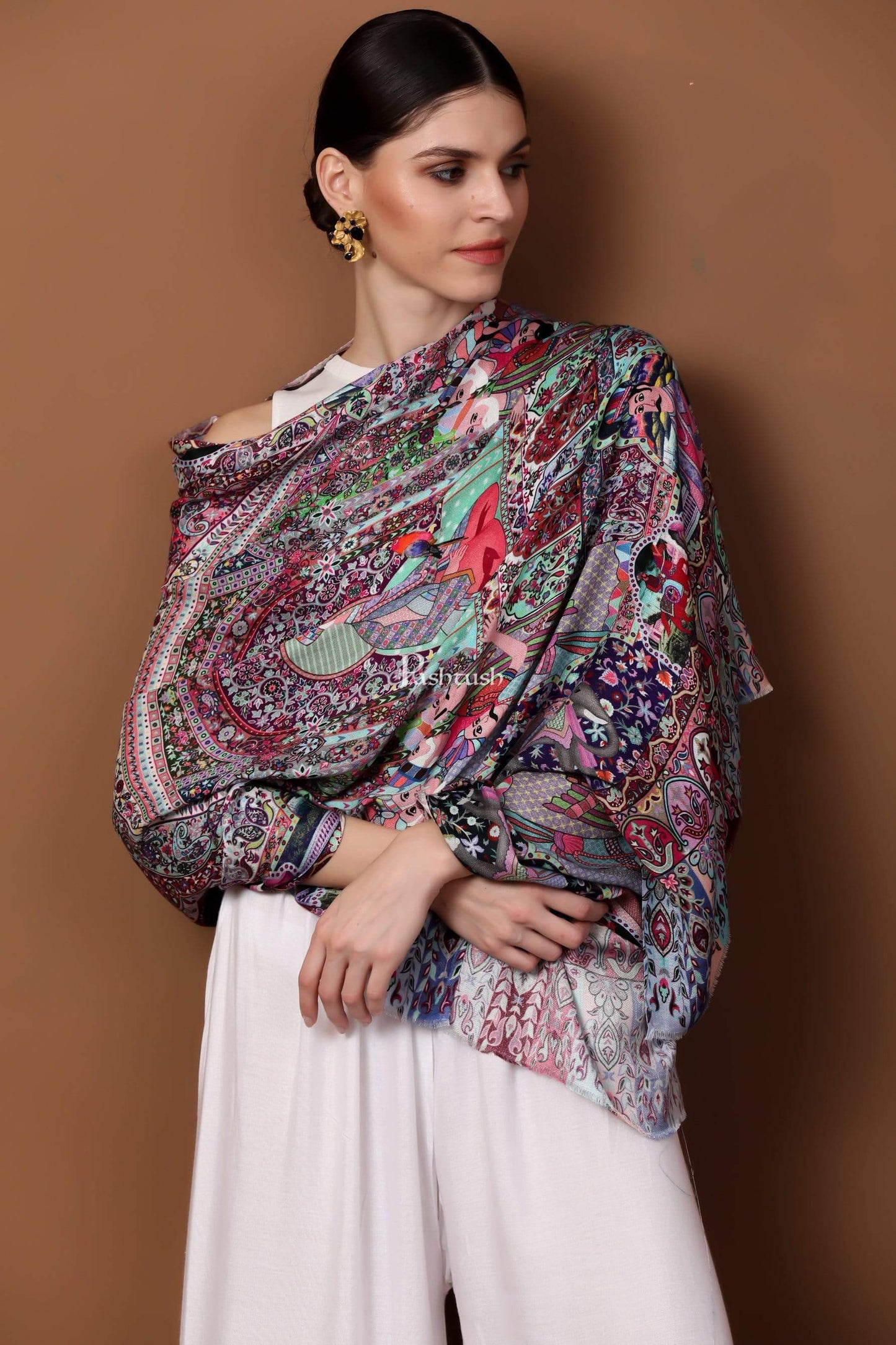 Pashtush India 70x200 Pashtush Women's Soft Bamboo Scarf, Casual Shawls, Stoles, Wraps (soft Bamboo) - Darbar