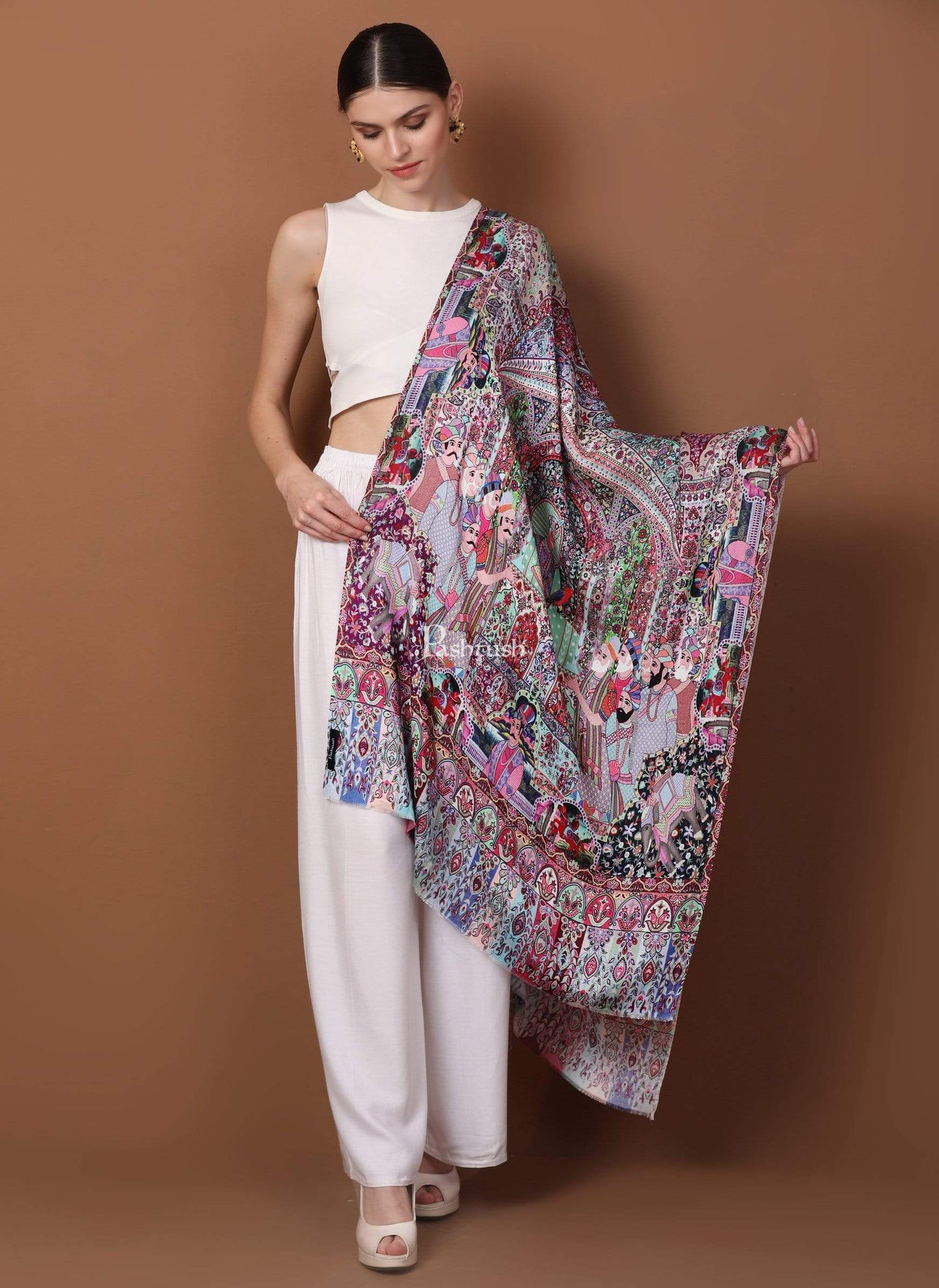 Pashtush India 70x200 Pashtush Women's Soft Bamboo Scarf, Casual Shawls, Stoles, Wraps (soft Bamboo) - Darbar