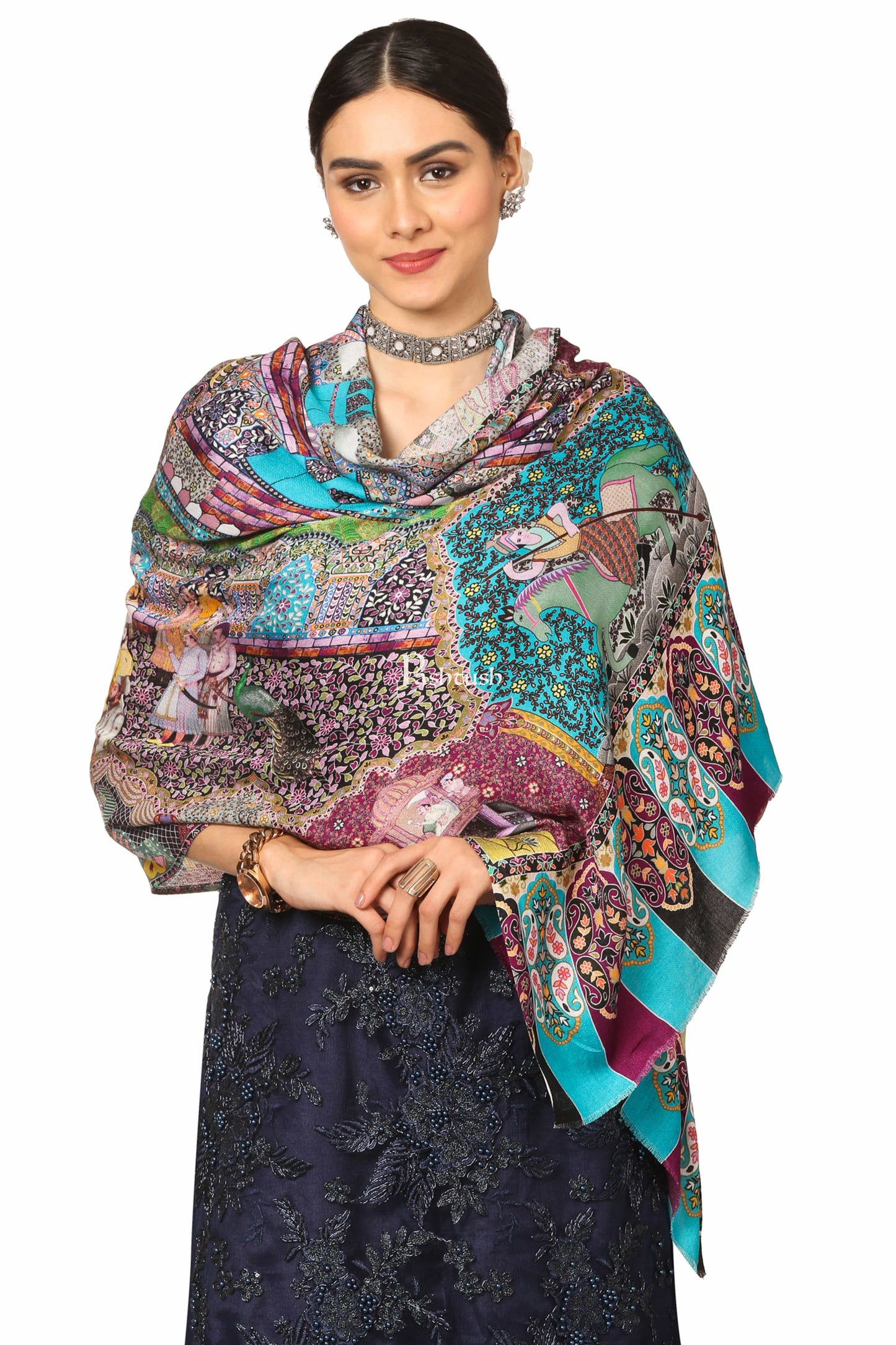 Pashtush India Womens Stoles and Scarves Scarf Pashtush Women'S Soft Bamboo Scarf, Casual Shawls, Stoles, Wraps (Soft Bamboo) - Darbar