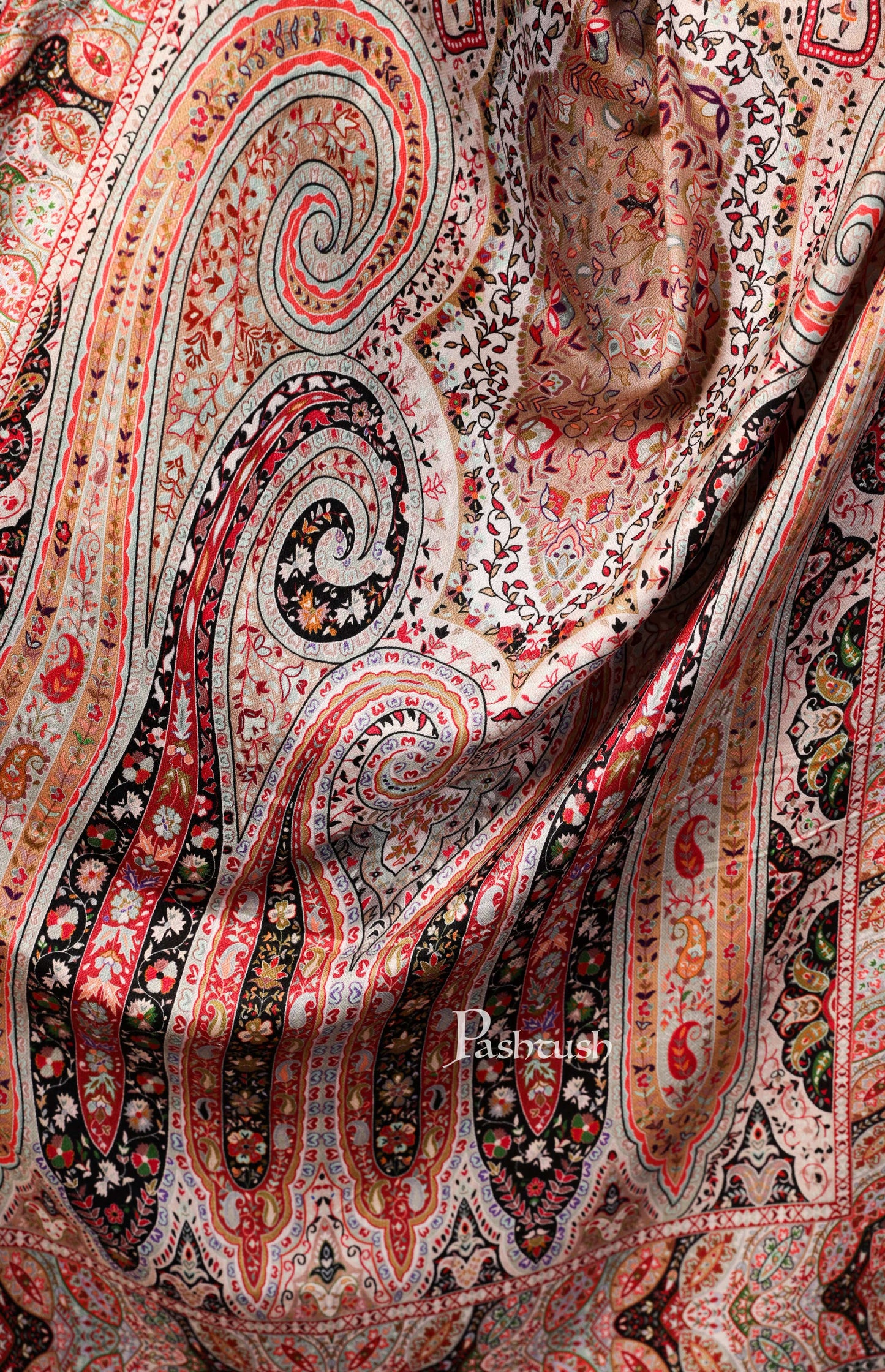 Pashtush India 70x200 Pashtush Women's Soft Bamboo Scarf, Stoles, Wraps (soft Bamboo) - Paisley Garden