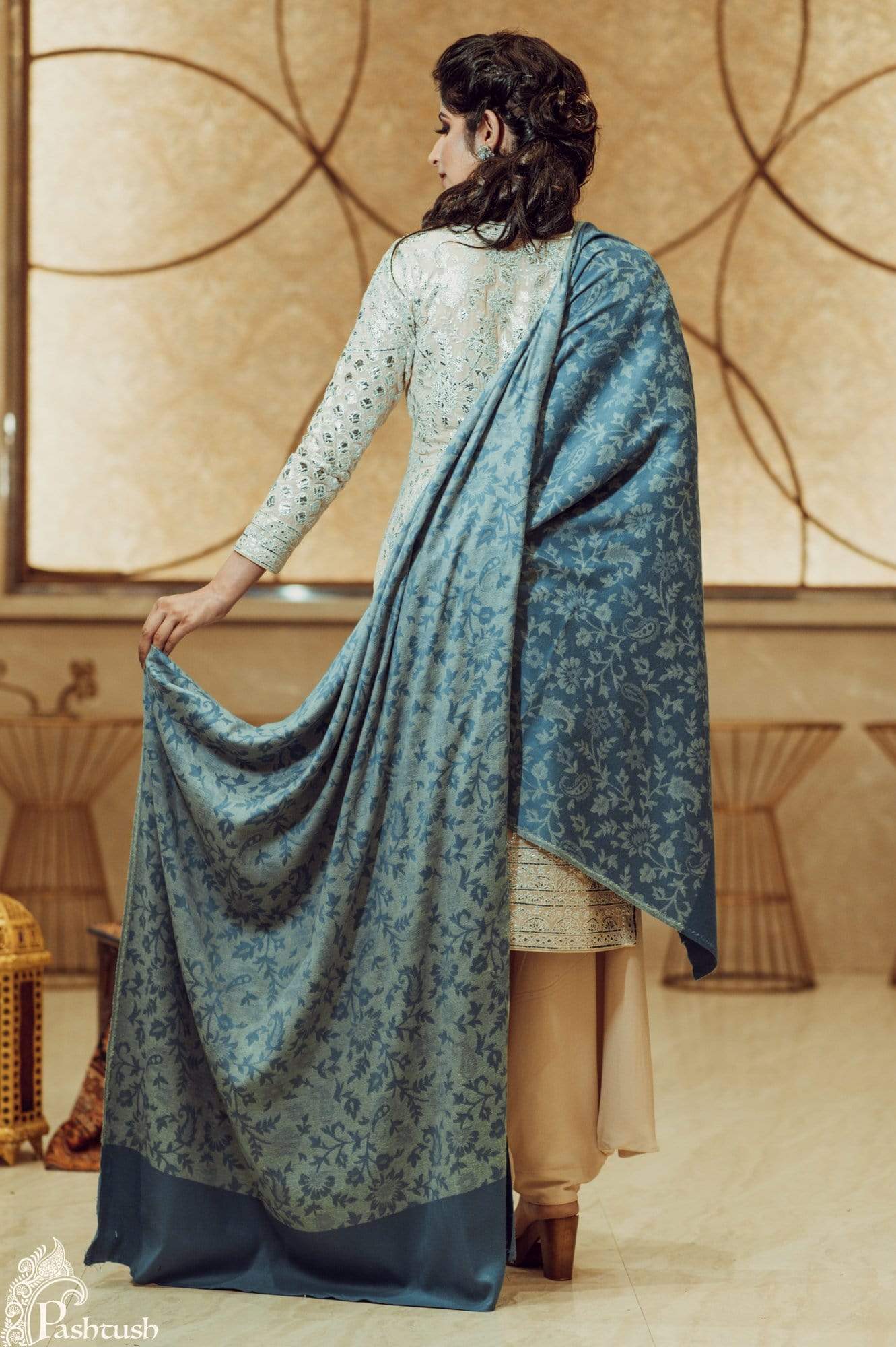 Pashtush India 100x200 Pashtush Women's Soft Bamboo Shawl, Thick and Warm