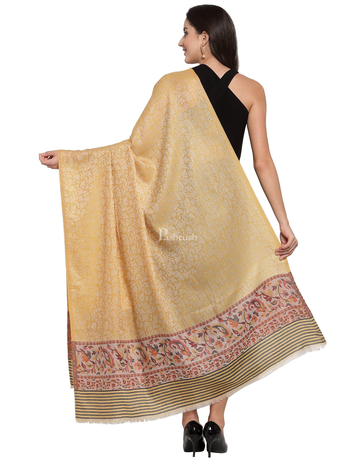 Pashtush India Womens Shawls Pashtush Women'S Soft Wool Cashmere Blended Shawl, Ethnic Palla