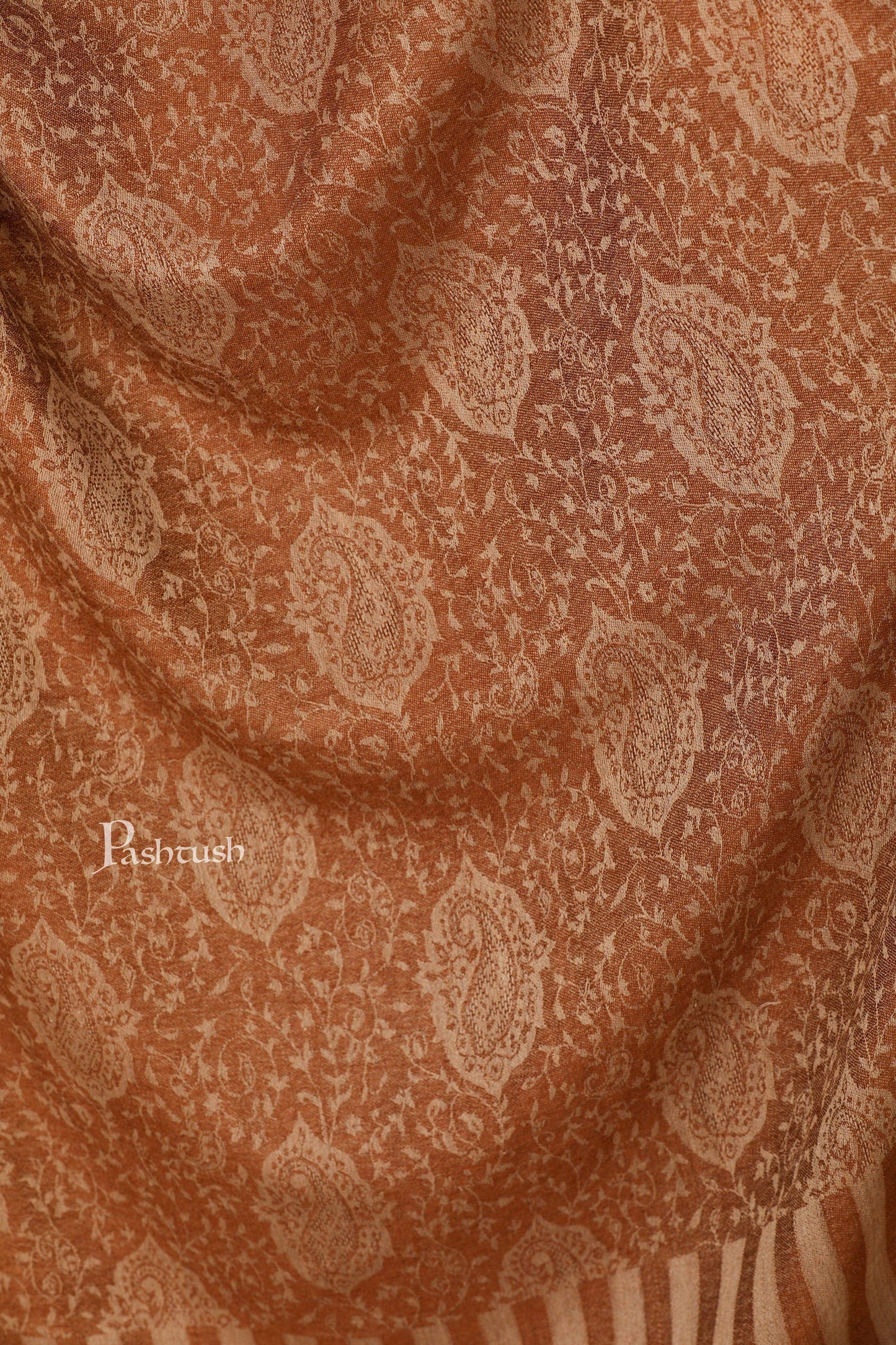 Pashtush India 70x200 Pashtush Women's Soft Wool, Reversible Stole Scarf, Espresso Brown