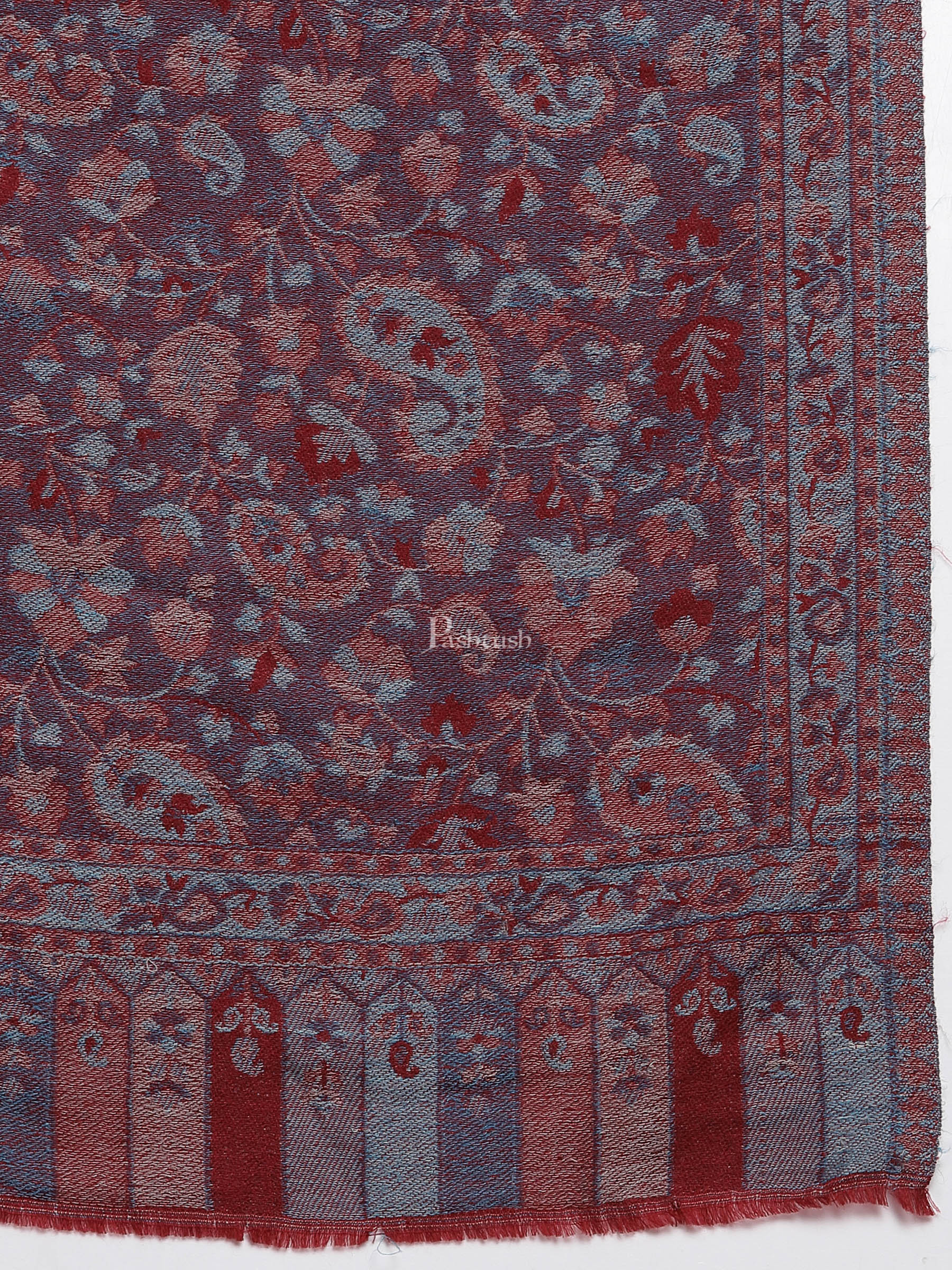 Pashtush India Womens Stoles and Scarves Scarf Pashtush Women'S Soft Wool, Reversible Stole, Scarf, Ethnic Weave, Peel Lilac