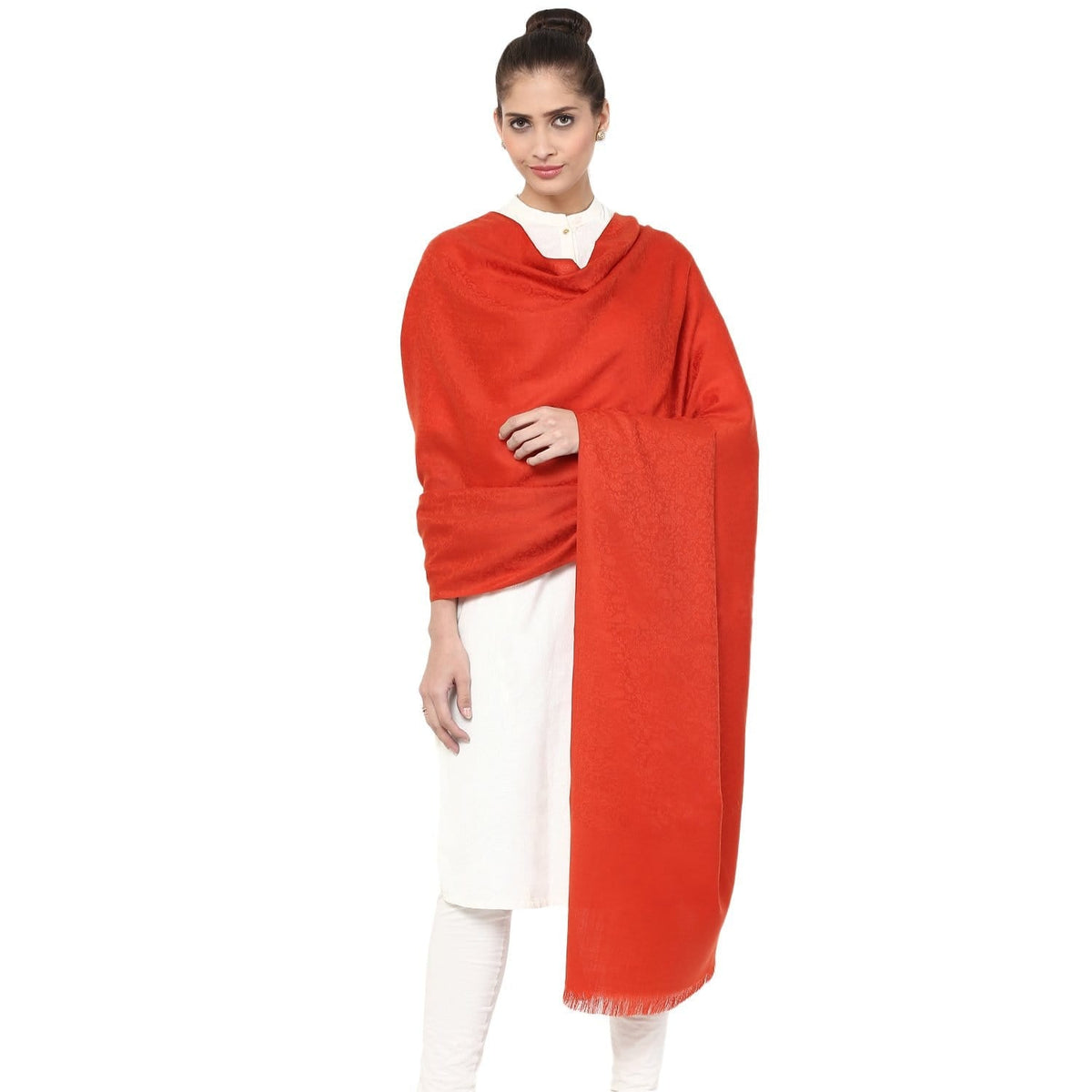 Pashtush India 100x200 Pashtush Women's soft Wool Shawl - Rust