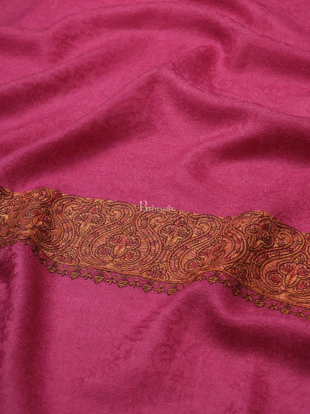 Pashtush India Womens Shawls Pashtush Women'S Wool Shawl Embroidered Border