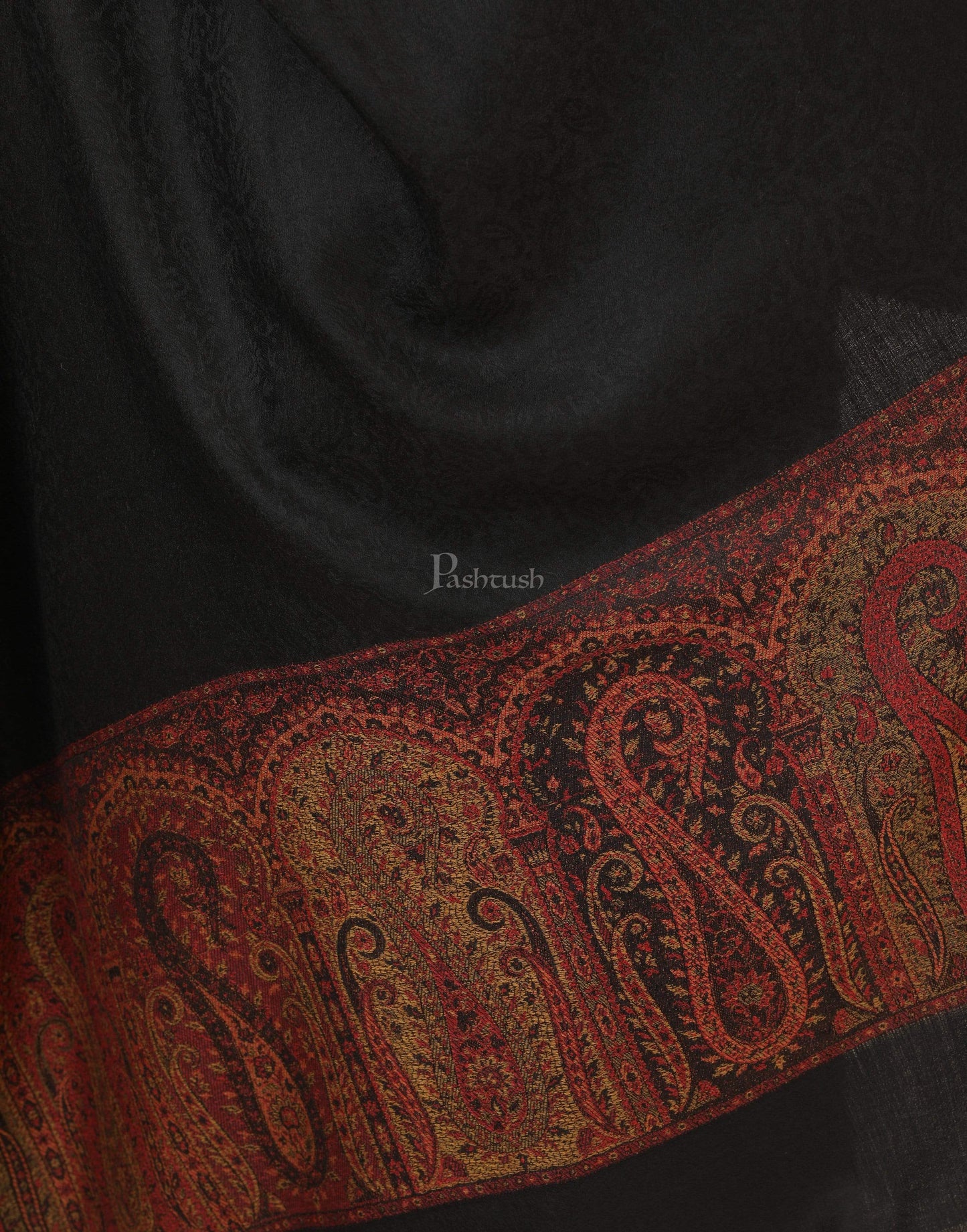 Pashtush India 100x200 Pashtush Women's Wool Soft Wool Cashmere Blended Shawl with Ethnic Weave Palla